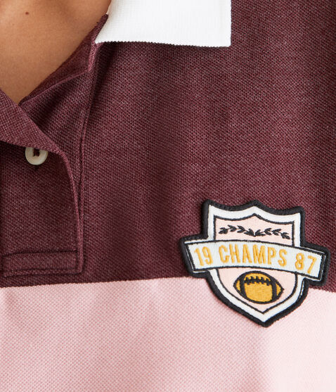 Rugby Stripe Patch Piqué Polo