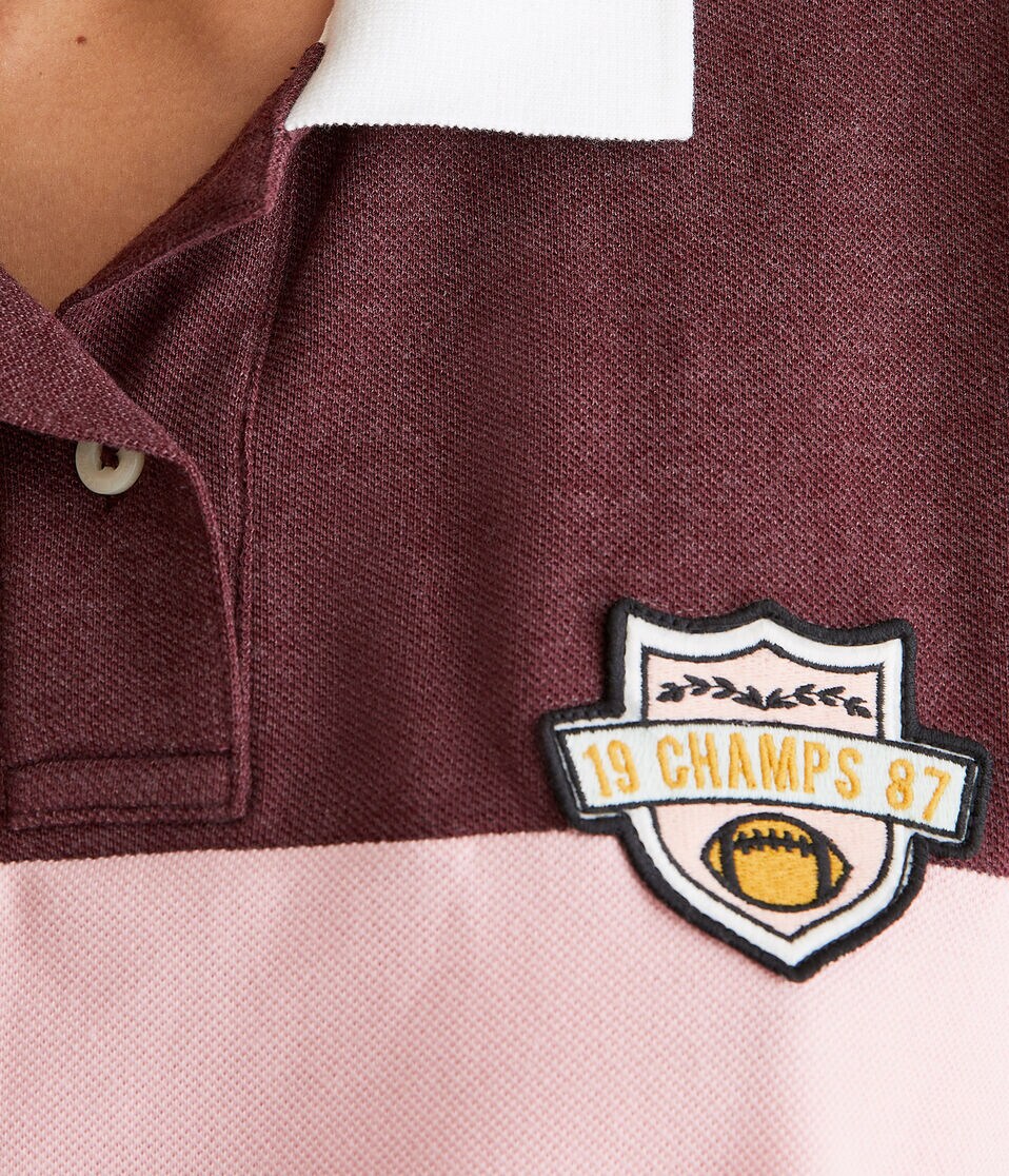 Rugby Stripe Patch Piqué Polo