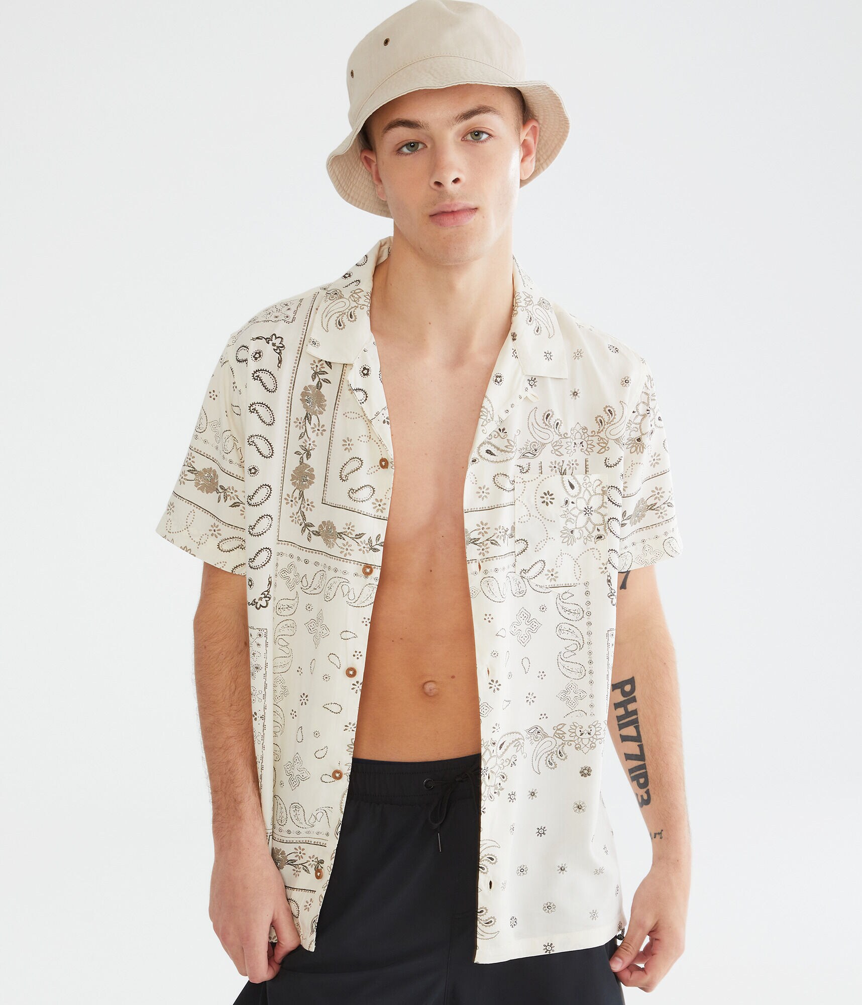 Bandana Print Button-Down Resort Shirt