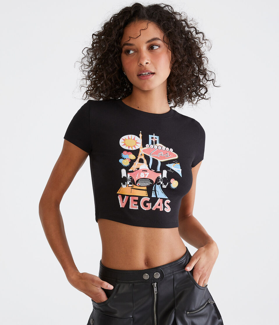 Las Vegas F1 Racing Cropped Graphic Tee