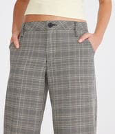 Low-Rise Houndstooth Wide Leg Trousers