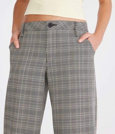Low-Rise Houndstooth Wide Leg Trousers Low-Rise Houndstooth Wide Leg Trousers