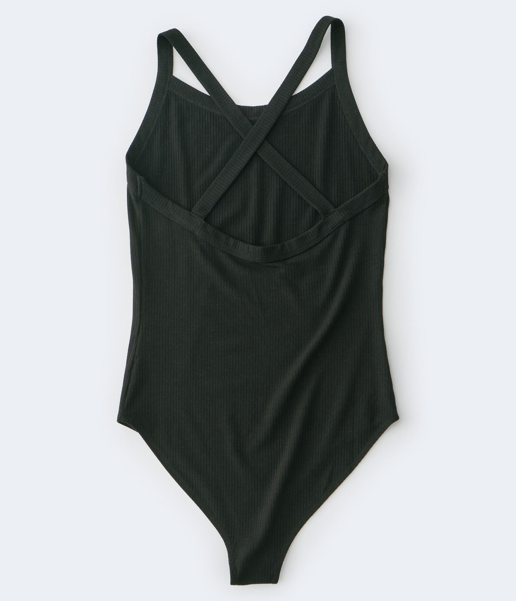 Strappy-Back Ribbed Bodysuit***