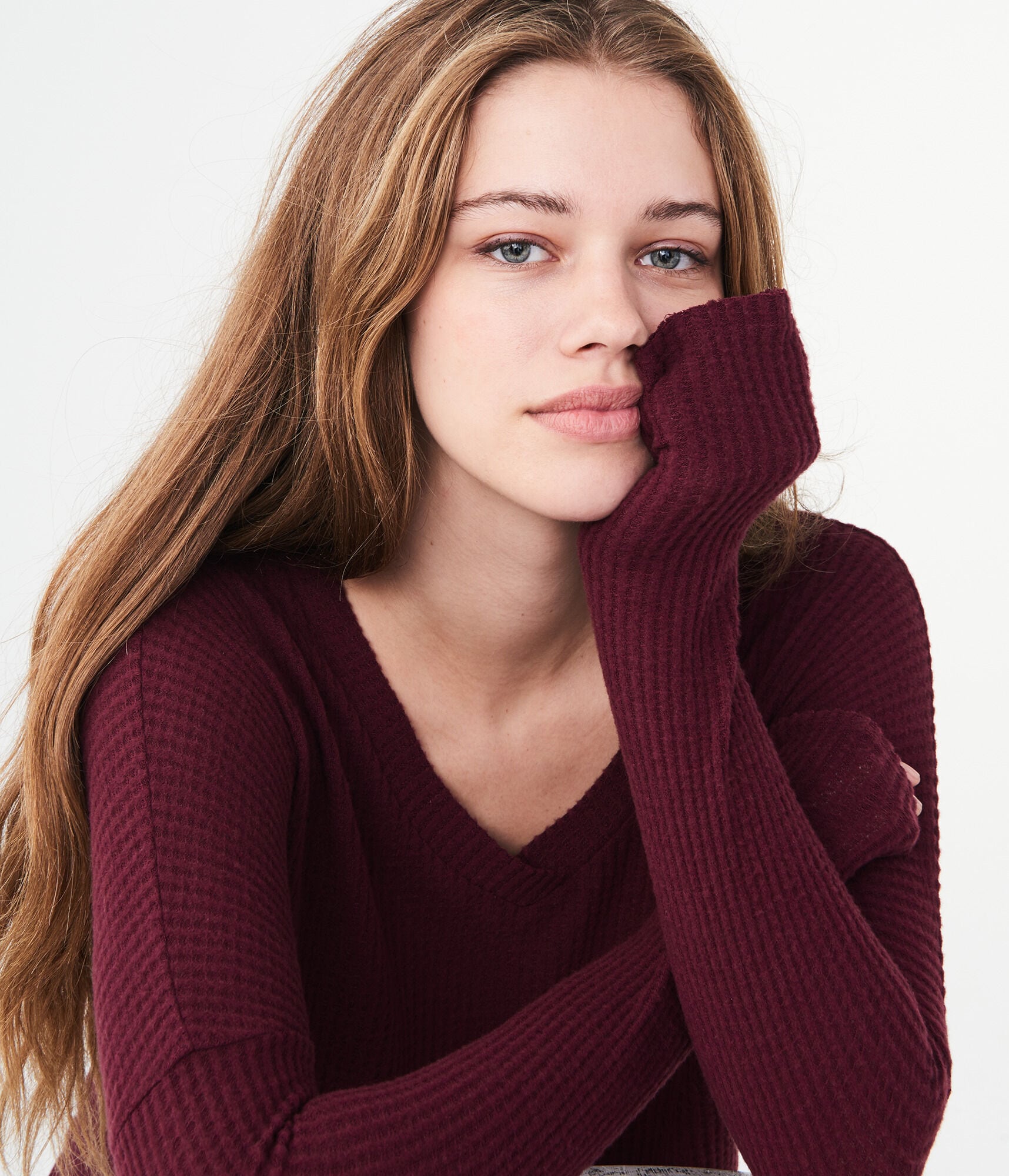 Long Sleeve Seriously Soft Waffle-Knit Top