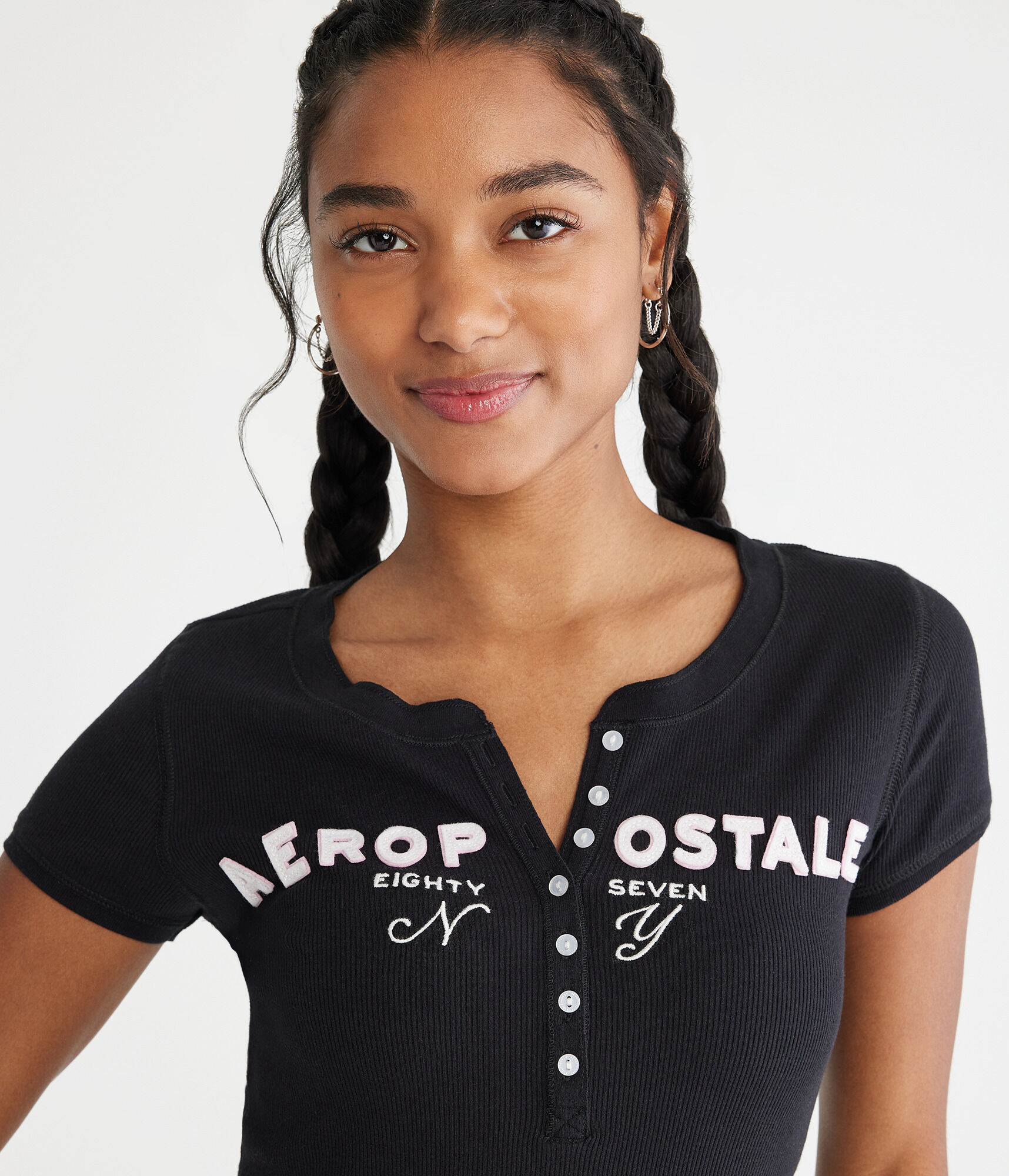 Aeropostale Eighty Seven Graphic Henley