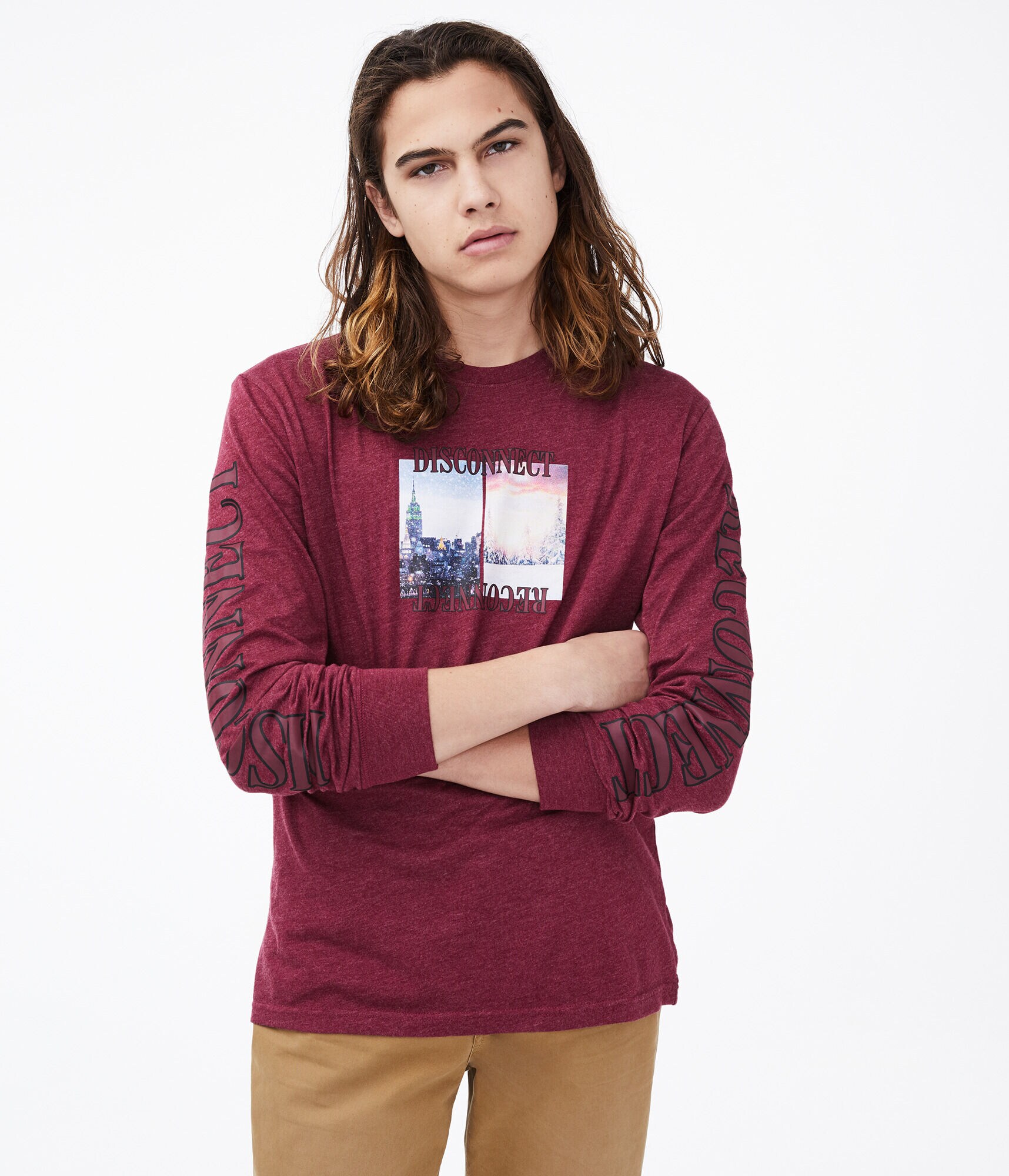 Long Sleeve Disconnect Reconnect Graphic Tee