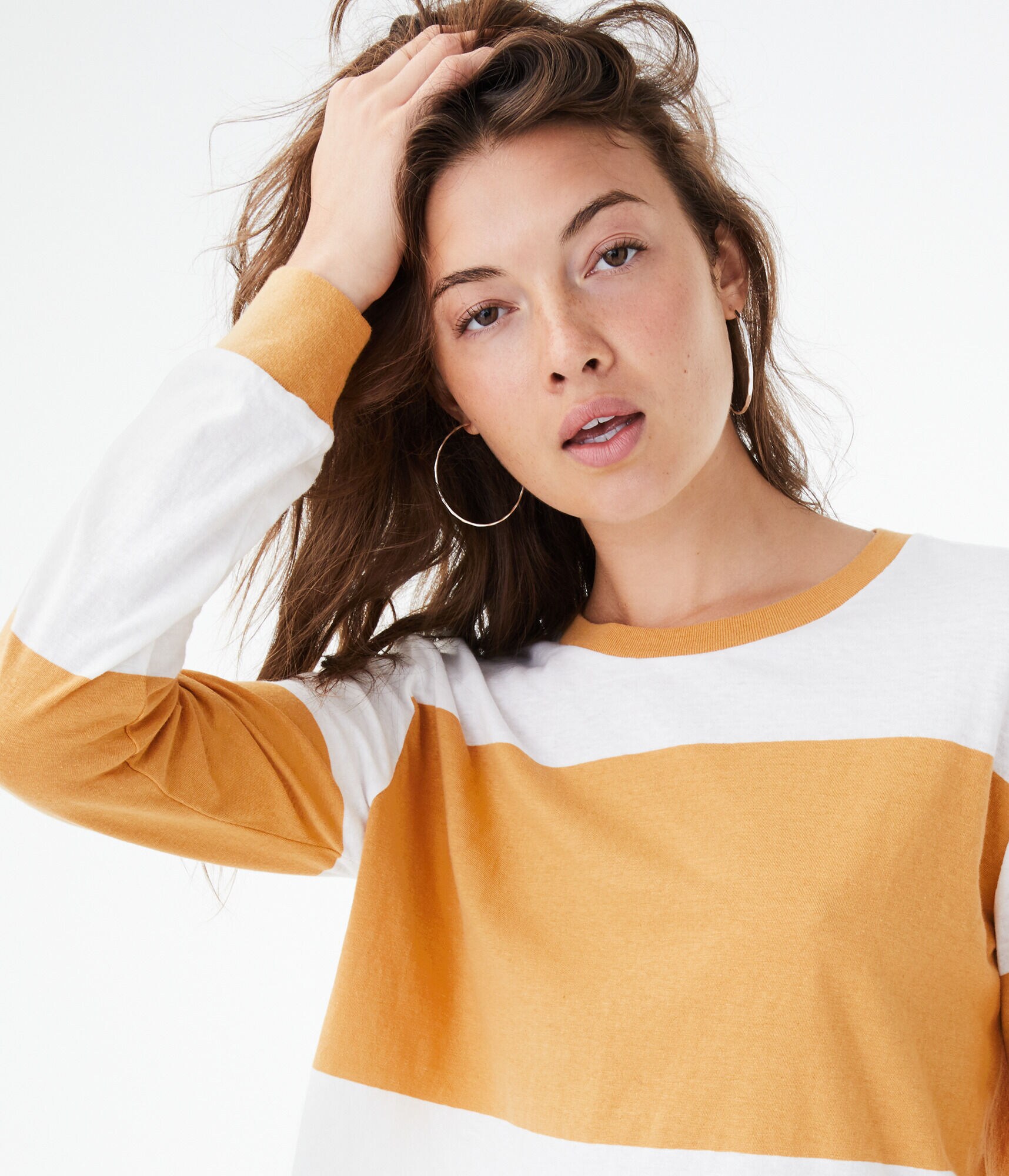 Long Sleeve Striped Tomboy Crew Tee