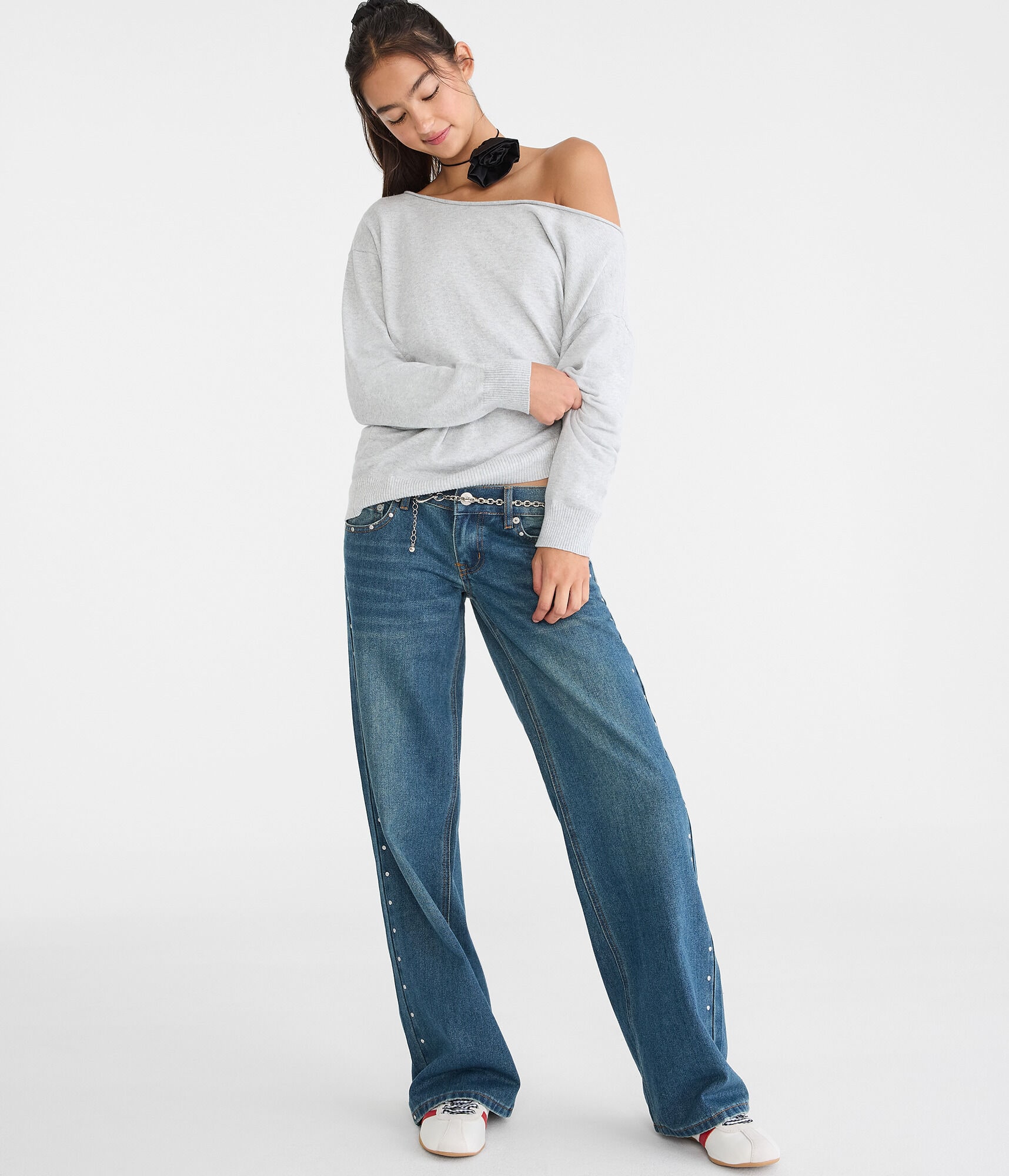 Slouchy Off-The-Shoulder Sweater