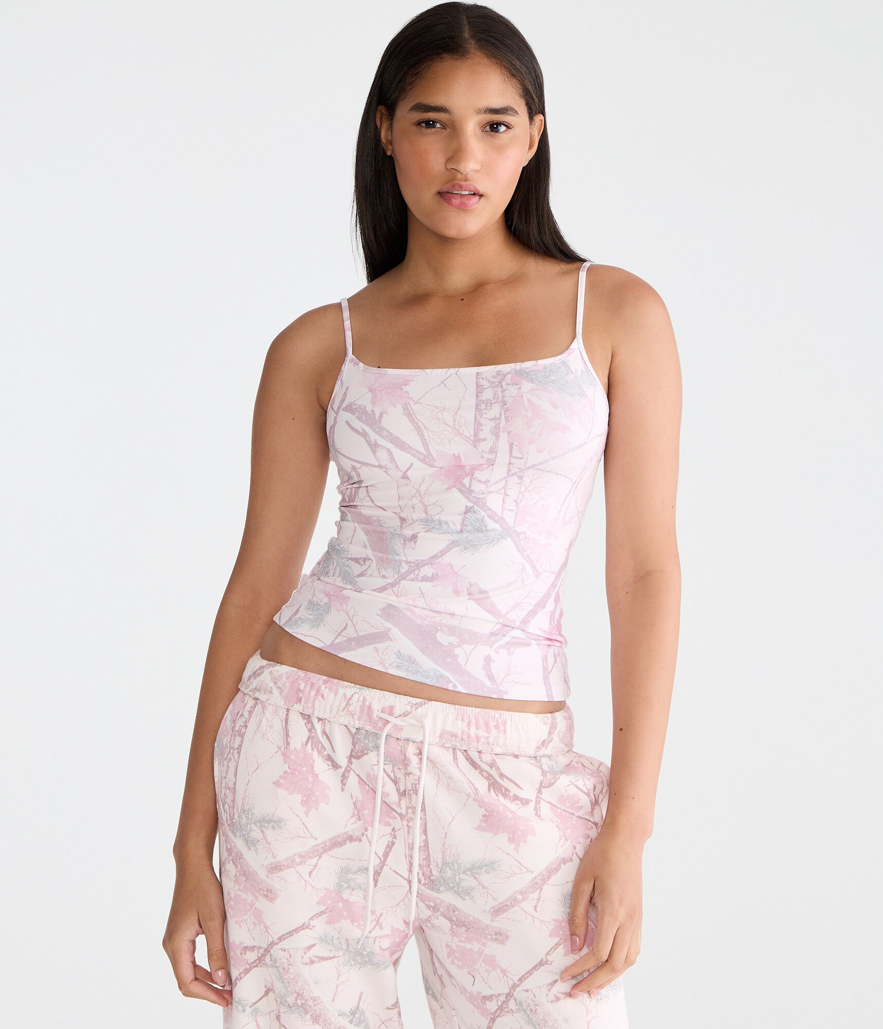 Buttery Soft Forest Camo Square-Neck Cami