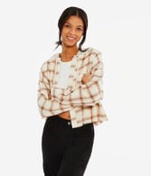 Long Sleeve Plaid Hooded Button-Down Shirt