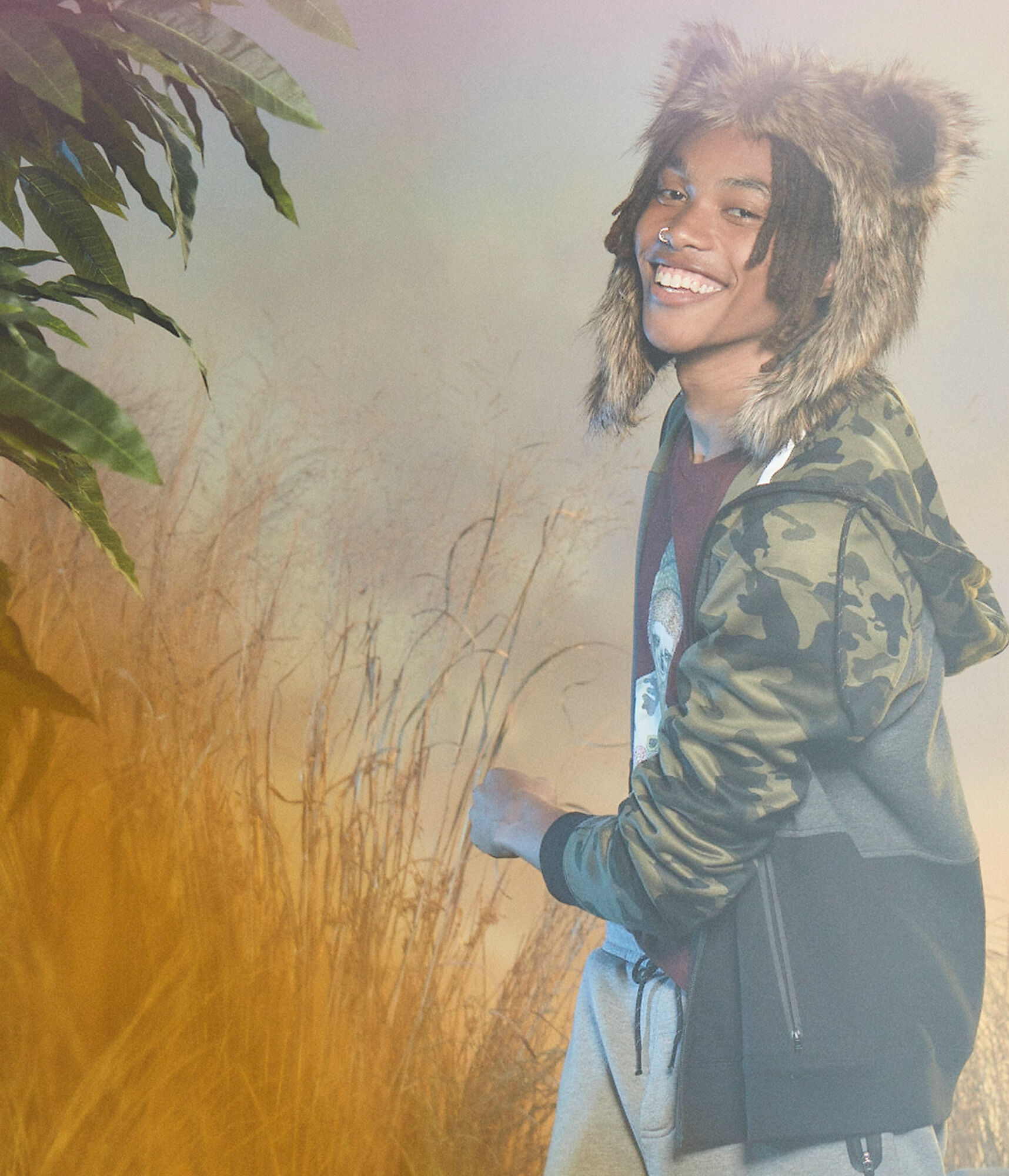 Wolf Faux Fur Trapper Hat