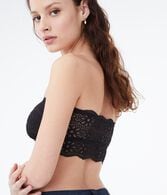 Floral Lace Long-Line Bandeau Bra