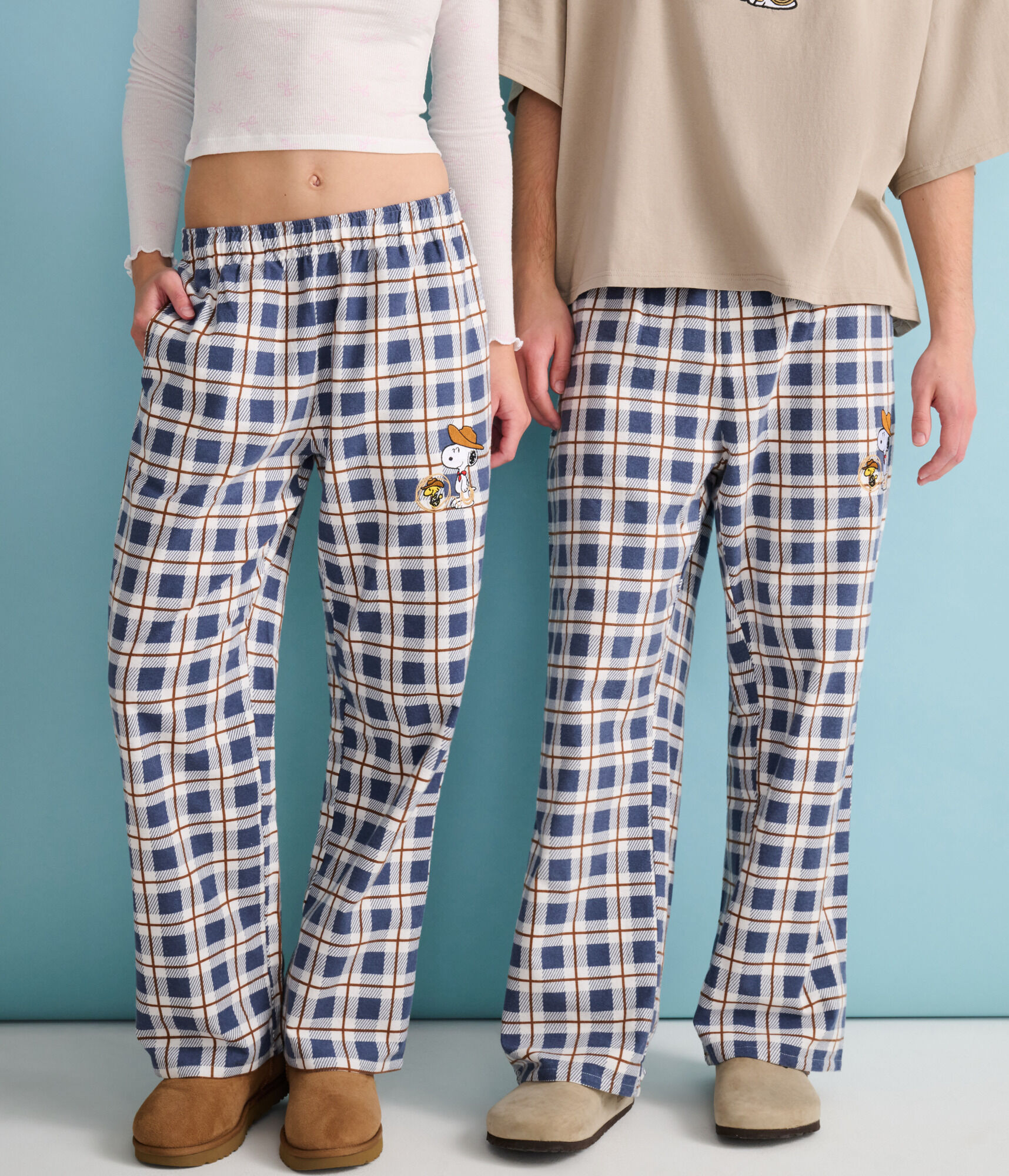 Peanuts® | Aéropostale Western Snoopy Plaid Flannel Sleep Pants