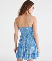 Floral Sweetheart Double-Cinch Mini Dress