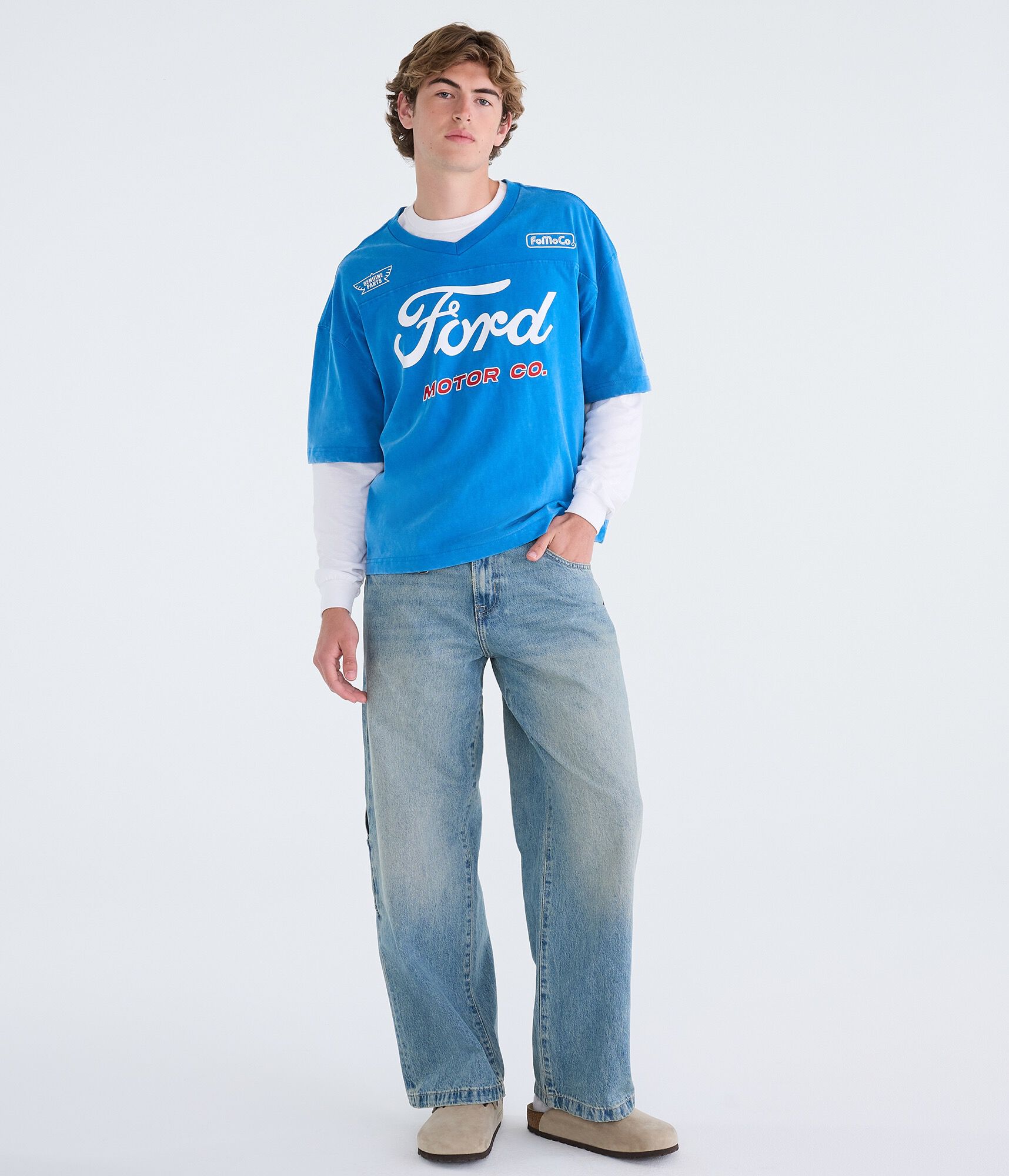 Ford Motor Co V-Neck Relaxed Graphic Tee