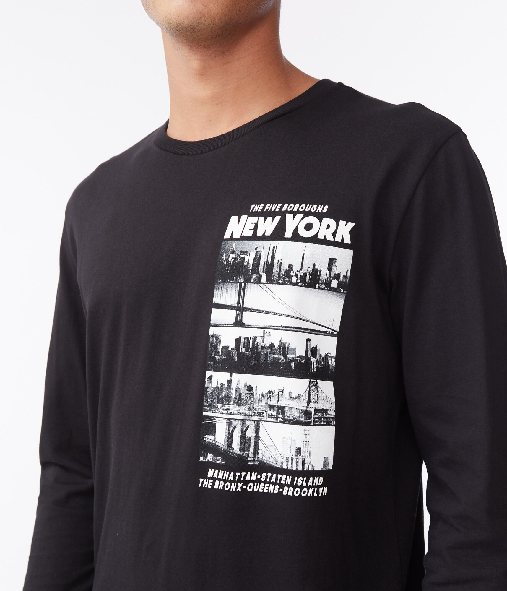 Long Sleeve New York Five Boroughs Graphic Tee***