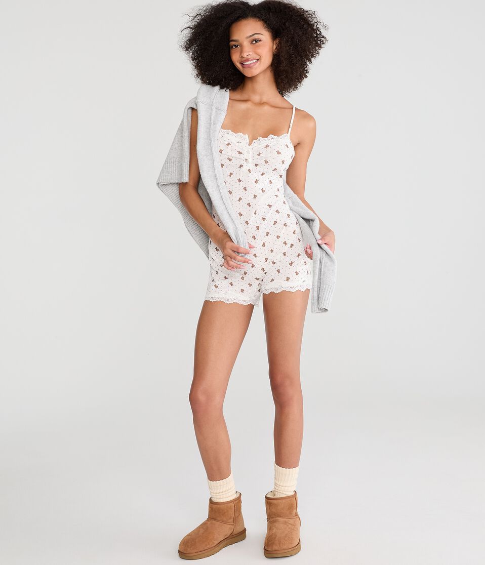Teddy Bear Tank Sleep Romper
