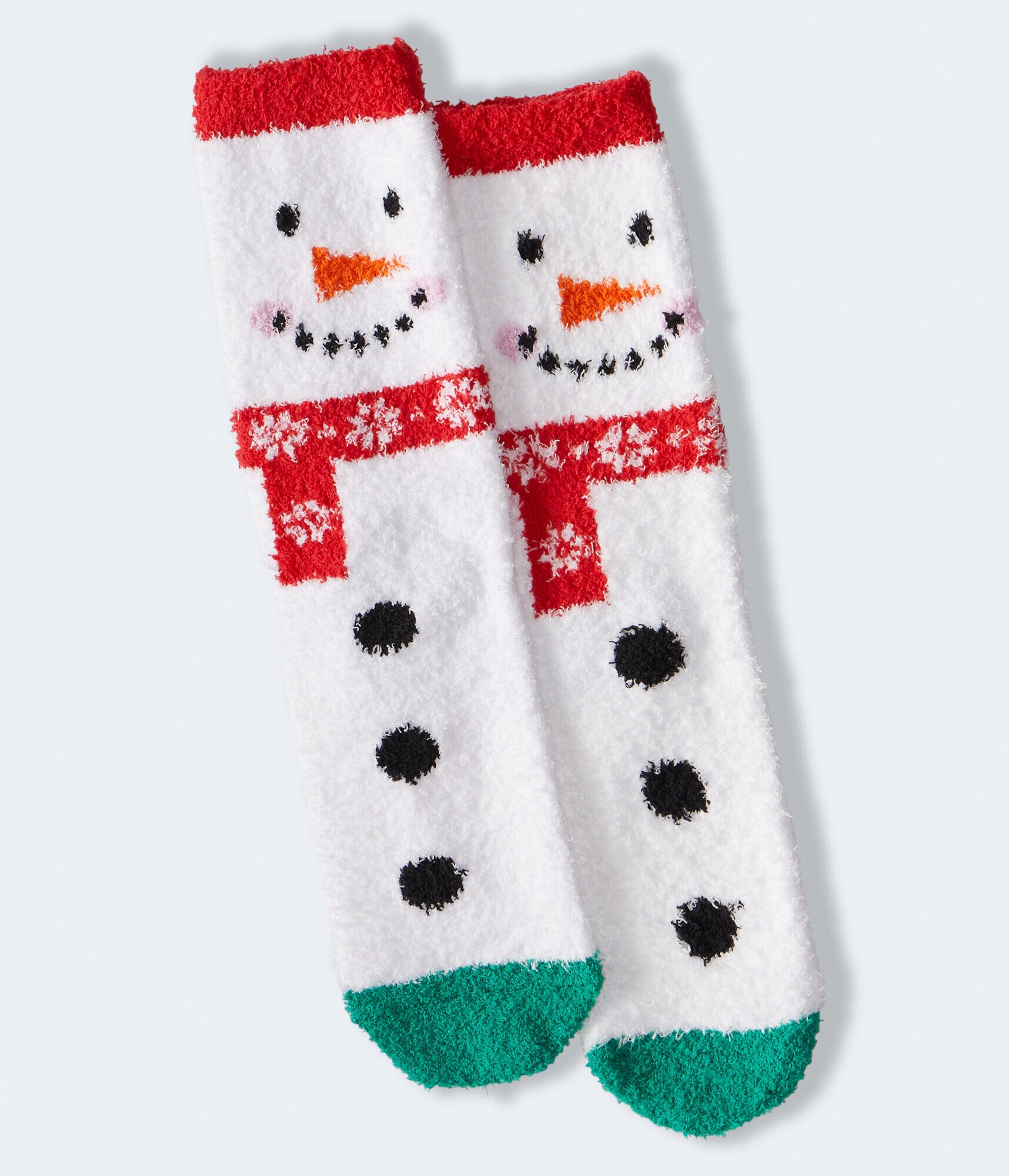 Snowman Fuzzy Crew Socks