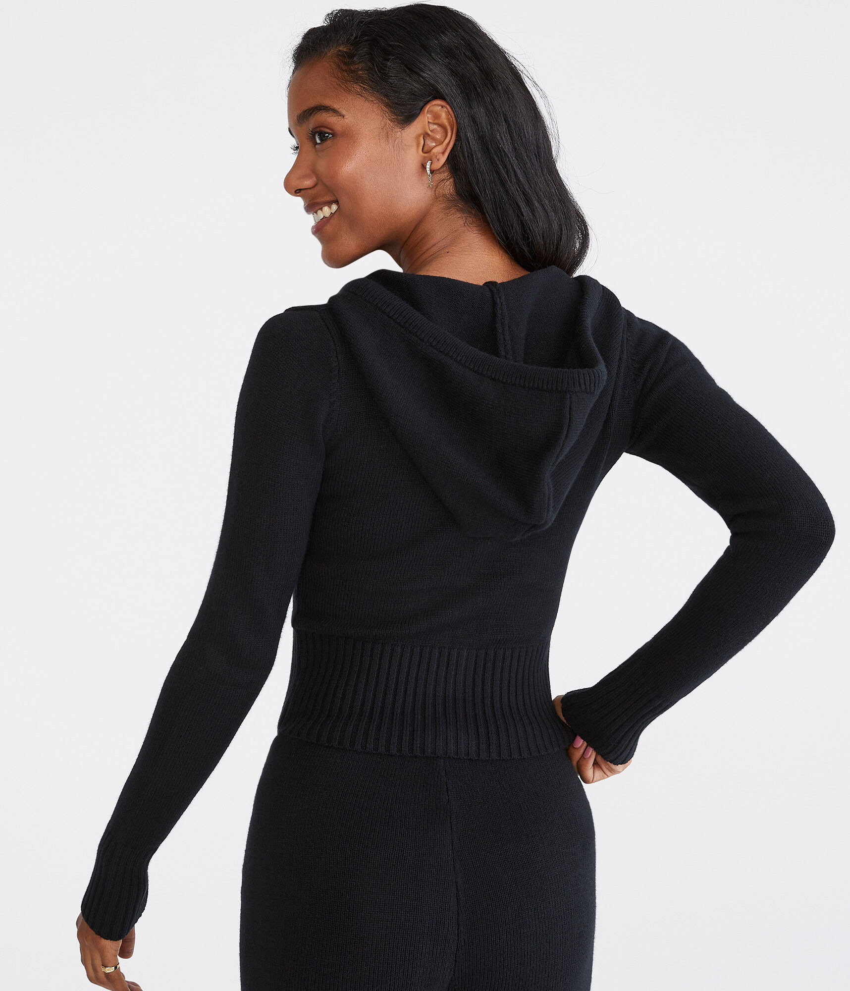 Hooded Full-Zip Sweater