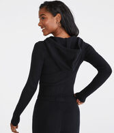 Hooded Full-Zip Sweater