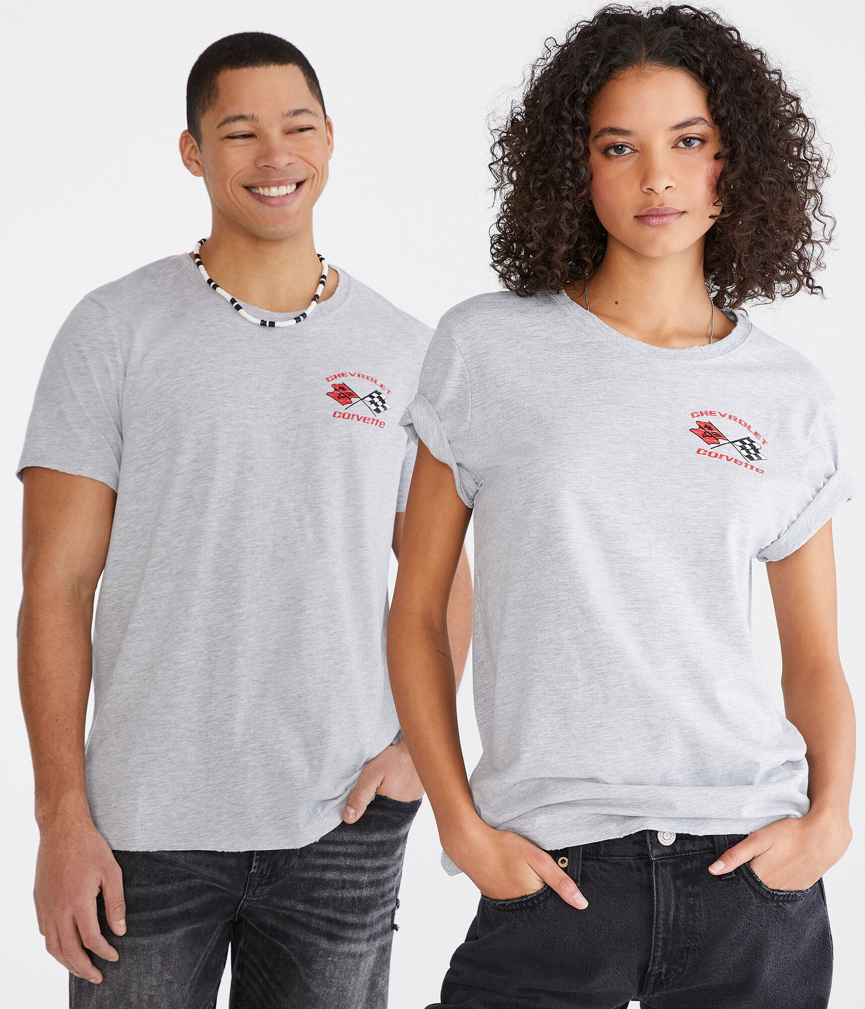 Chevrolet Corvette Flags Oversized Graphic Tee