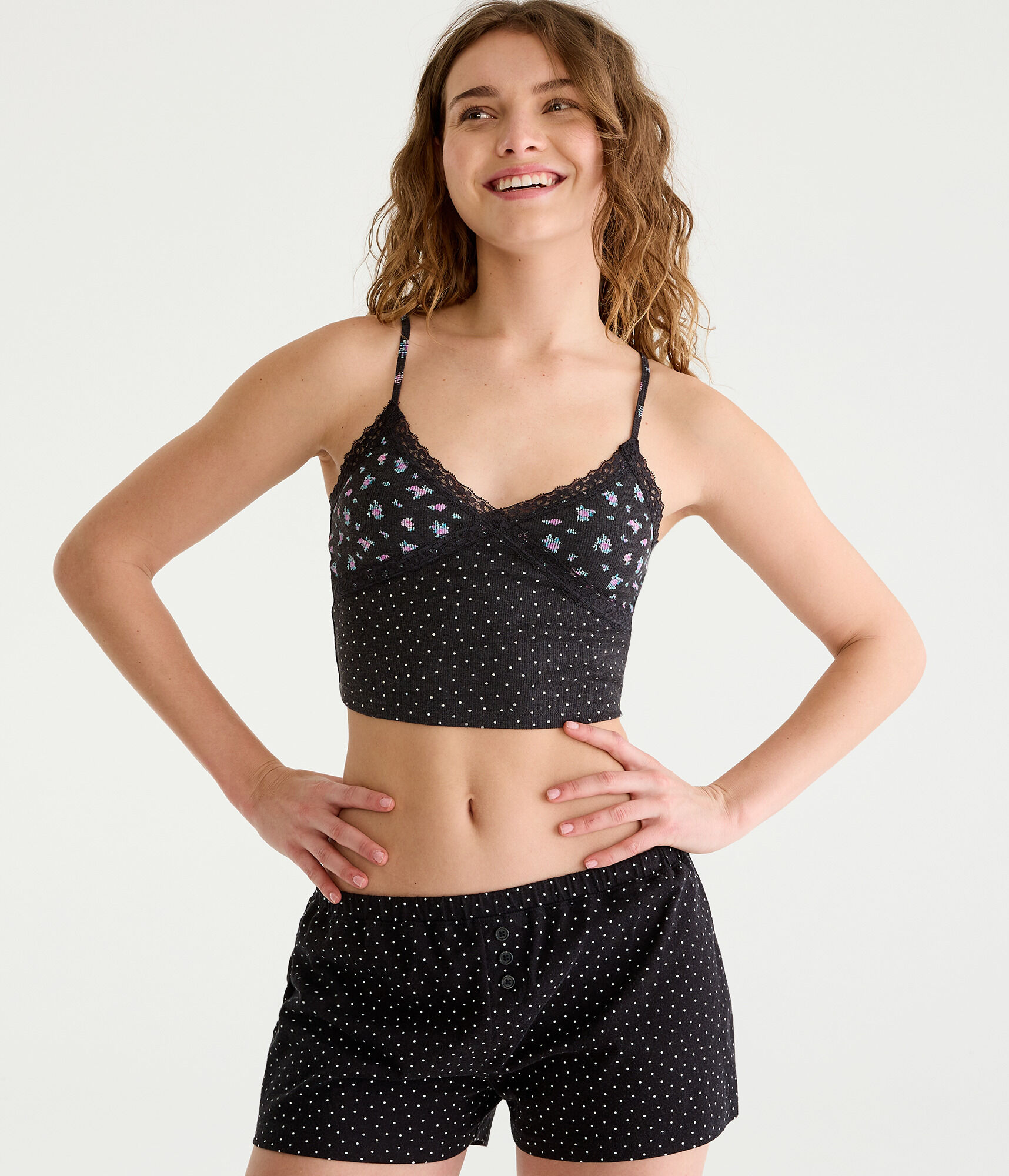 Mini Dot High-Rise Sleep Shorts