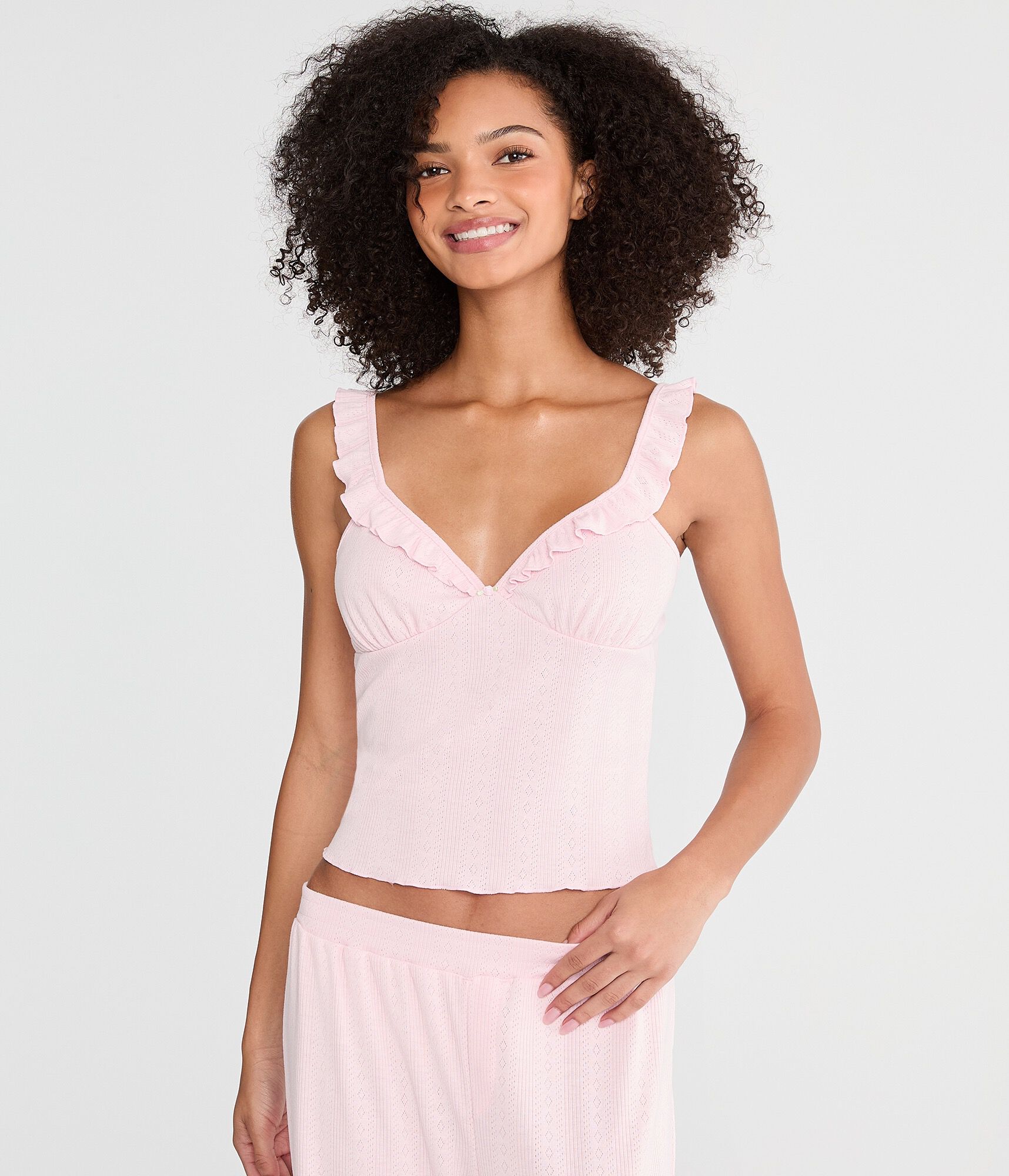 Ruffle Pointelle Sleep Cami