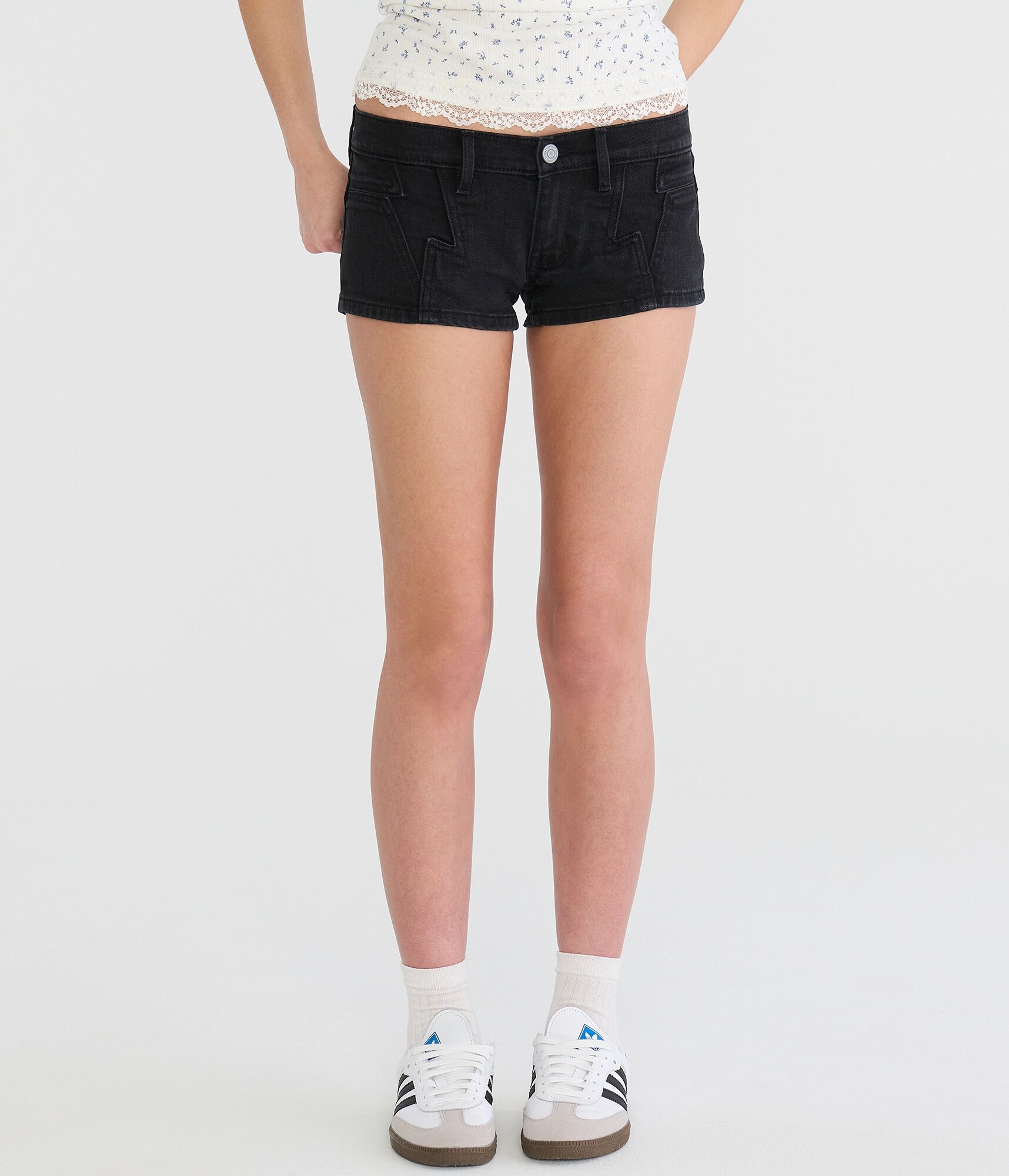 Super Low-Rise Micro Denim Shorts