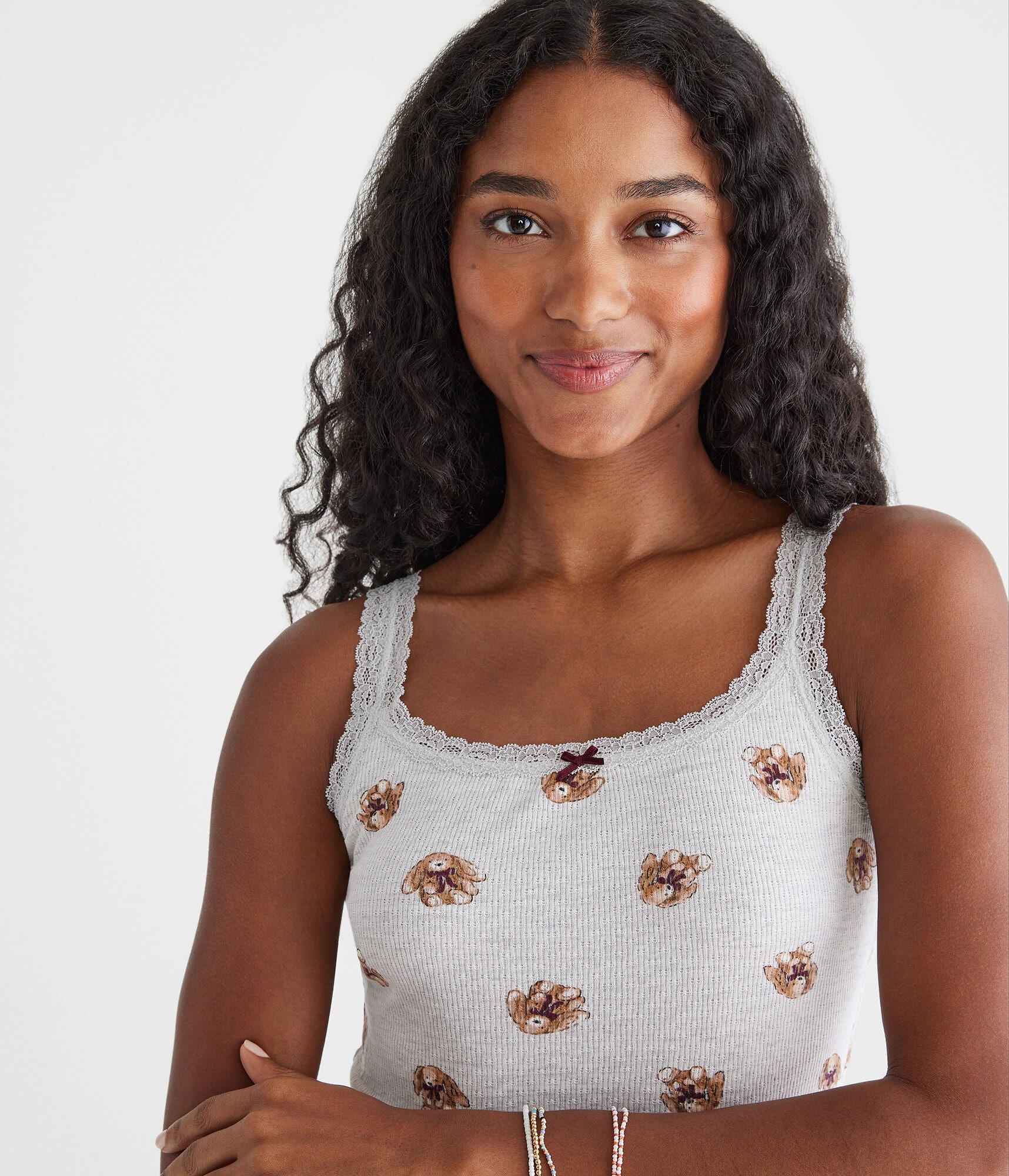 Bunnies Scoop-Neck Cropped Sleep Tank