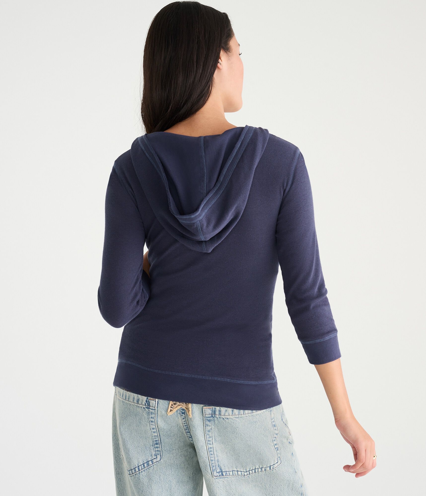 D&eacute;j&agrave; For Aero 3/4 Sleeve Y2K Hooded Tee