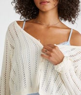 Long Sleeve Cropped Crocheted Cardigan