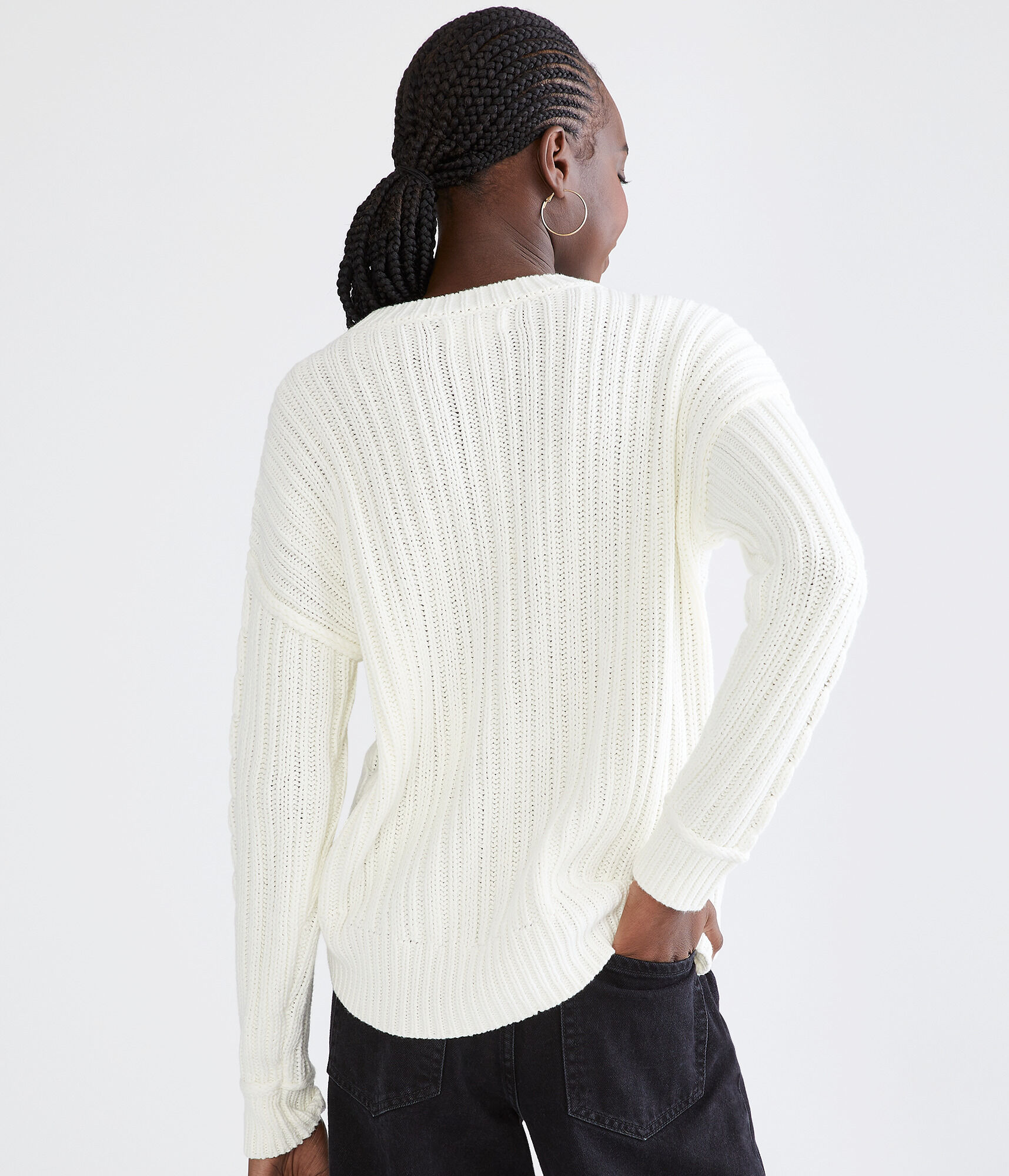 Cable-Knit Crew-Neck Sweater