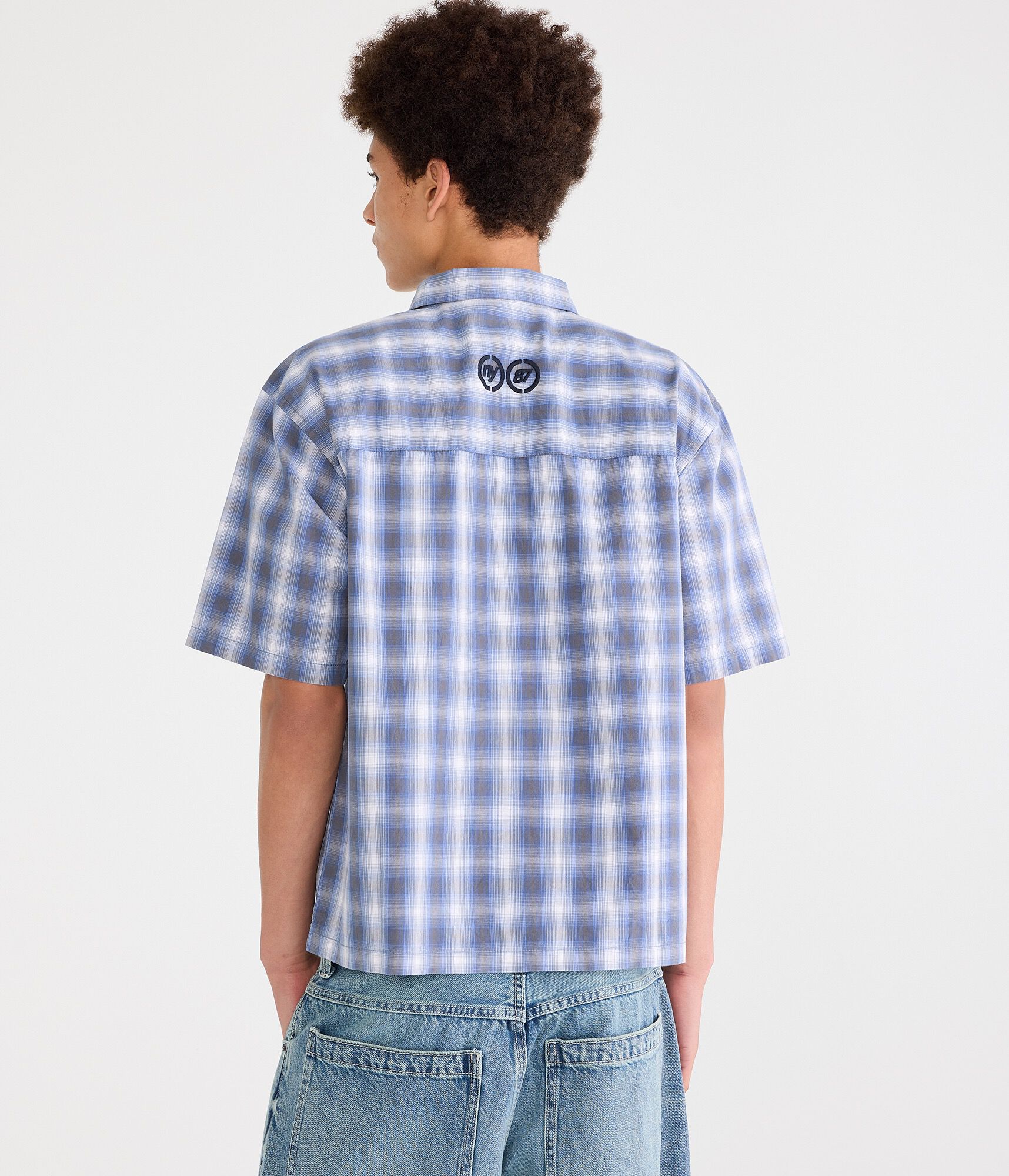 Brooklyn Microplaid Boxy Shirt