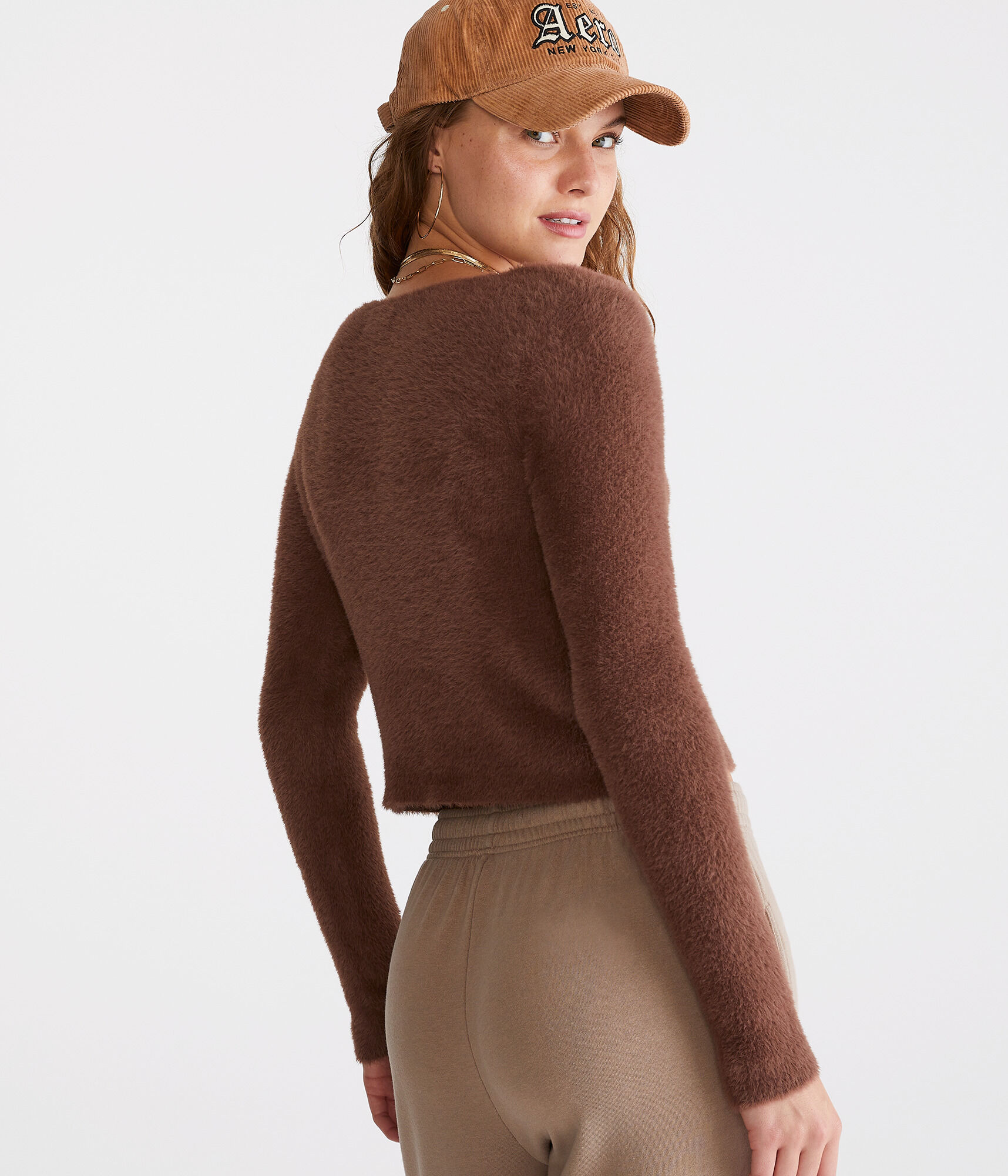 Bella Cropped Eyelash Cardigan