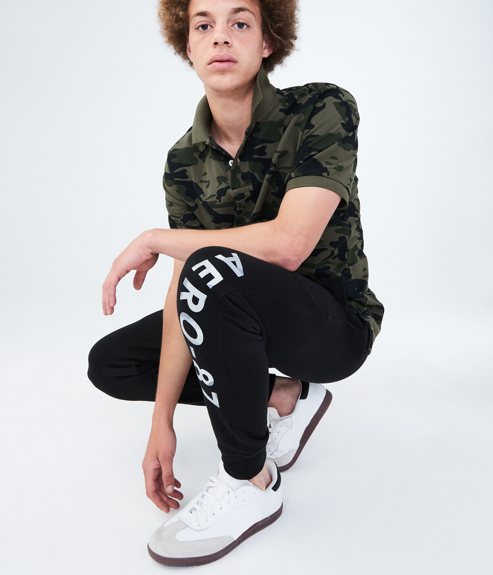 Camo Print Pique Polo