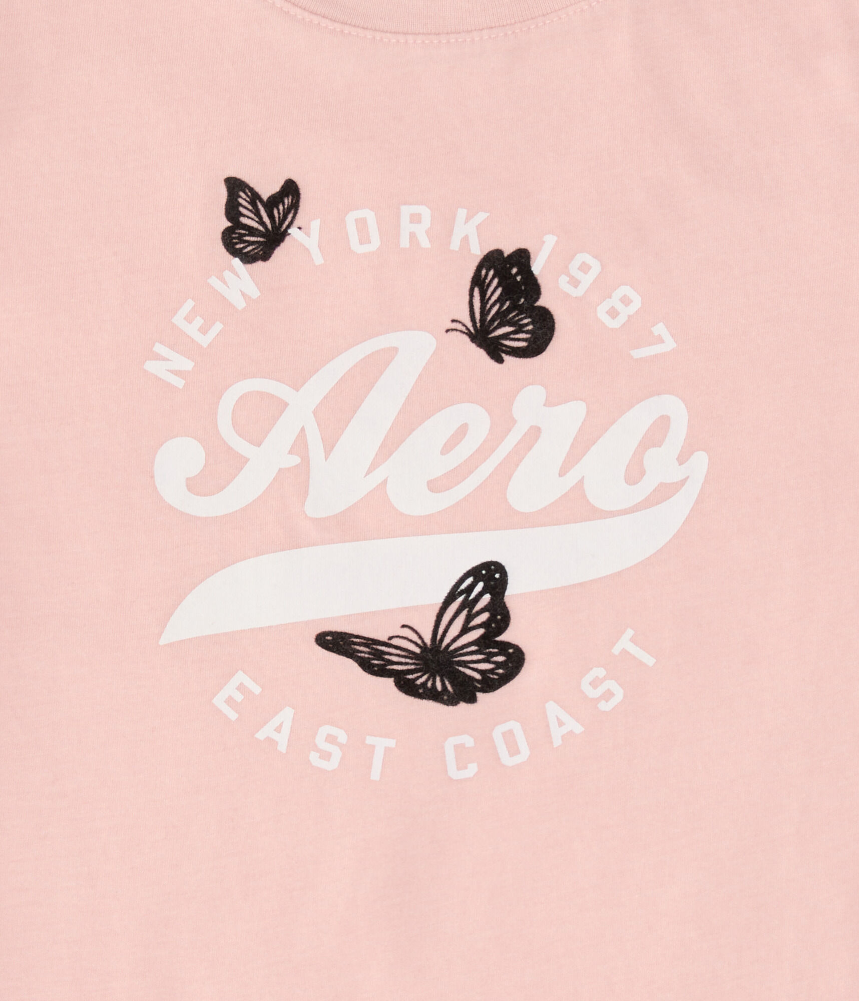 Aero Circle Butterflies Flocked Graphic Tee
