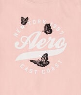 Aero Circle Butterflies Flocked Graphic Tee