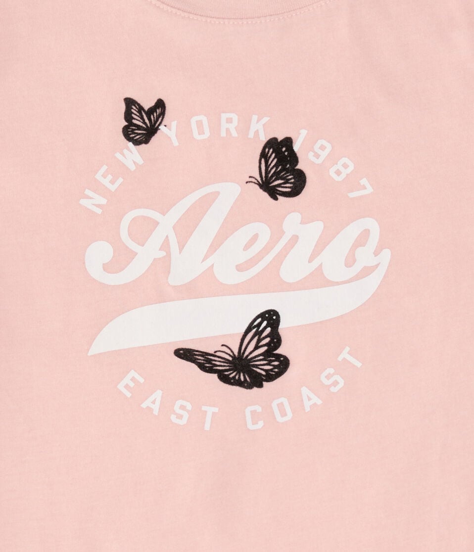 Aero Circle Butterflies Flocked Graphic Tee