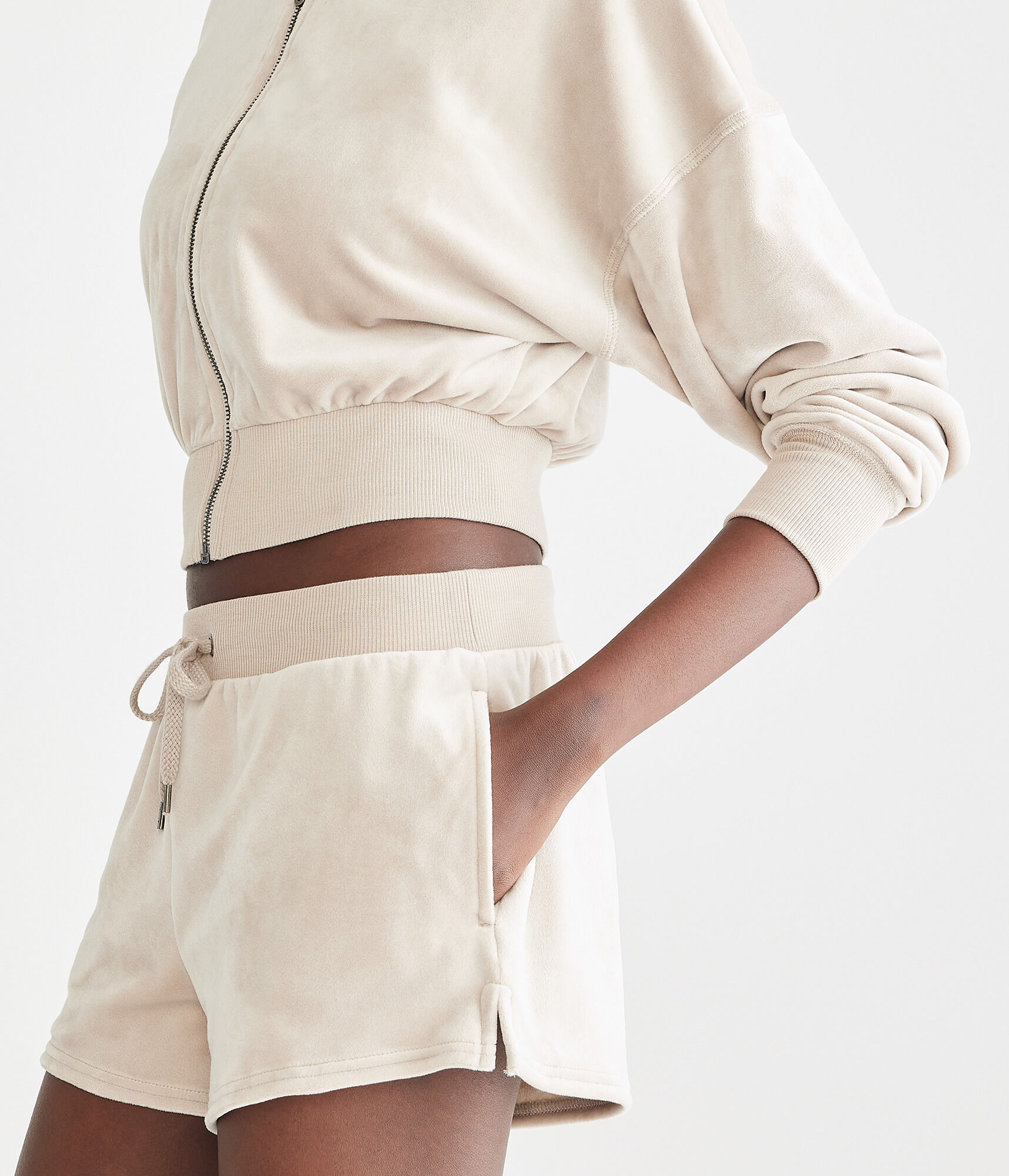 Velour High-Rise Sleep Shorts