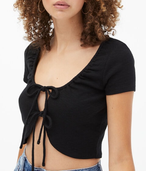 Double Tie-Front Crop Top