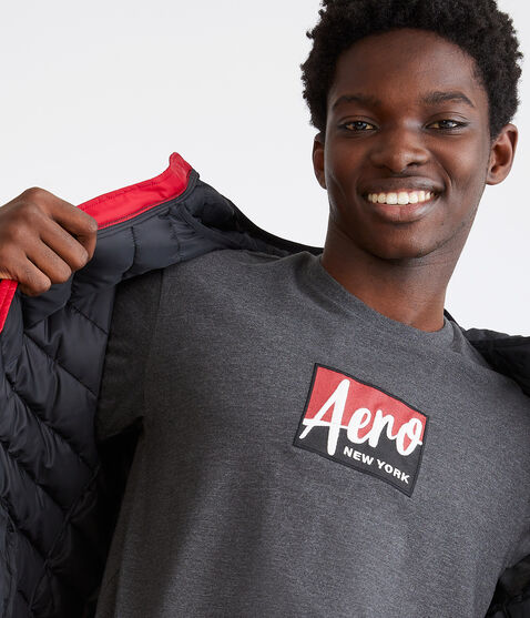 Aero New York Box Logo Appliqué Graphic Tee