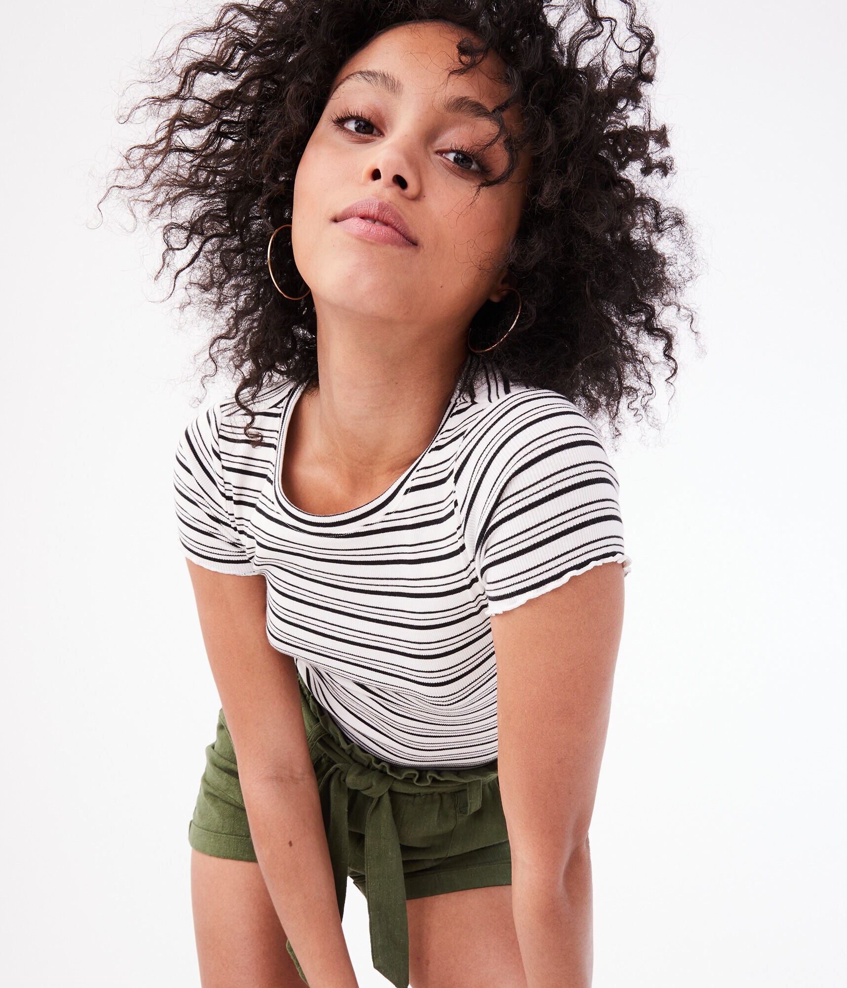 Striped Shrunken Tee