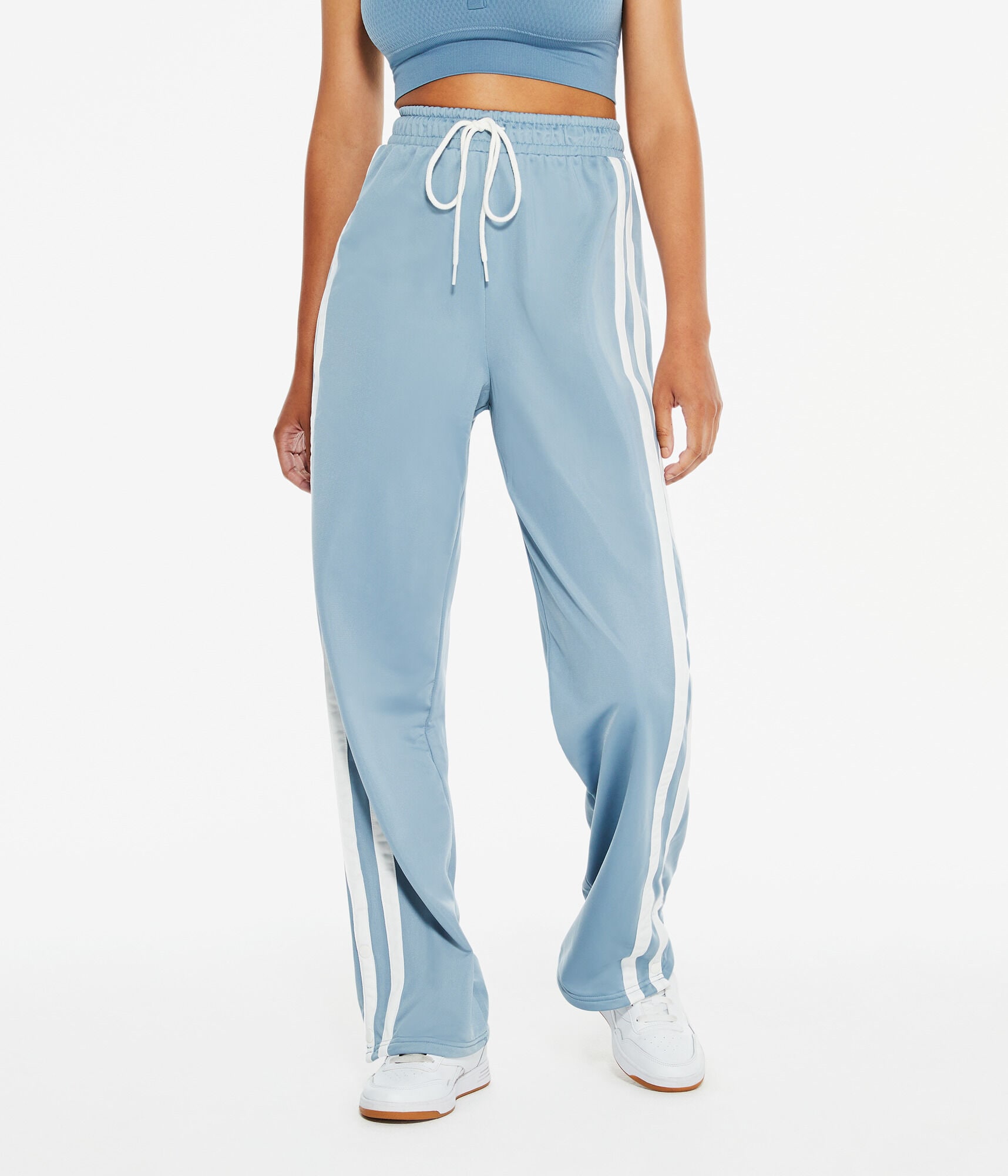 High-Rise Striped Track Pants