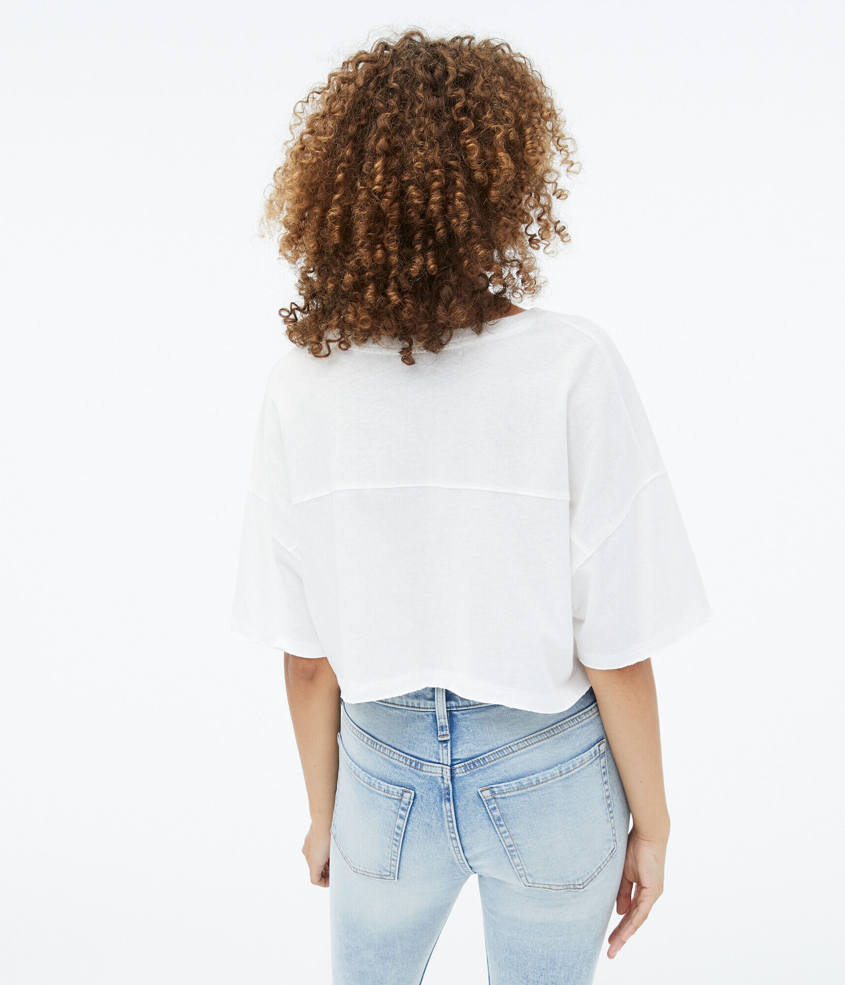 Notch-Neck Cropped Boyfriend Tee
