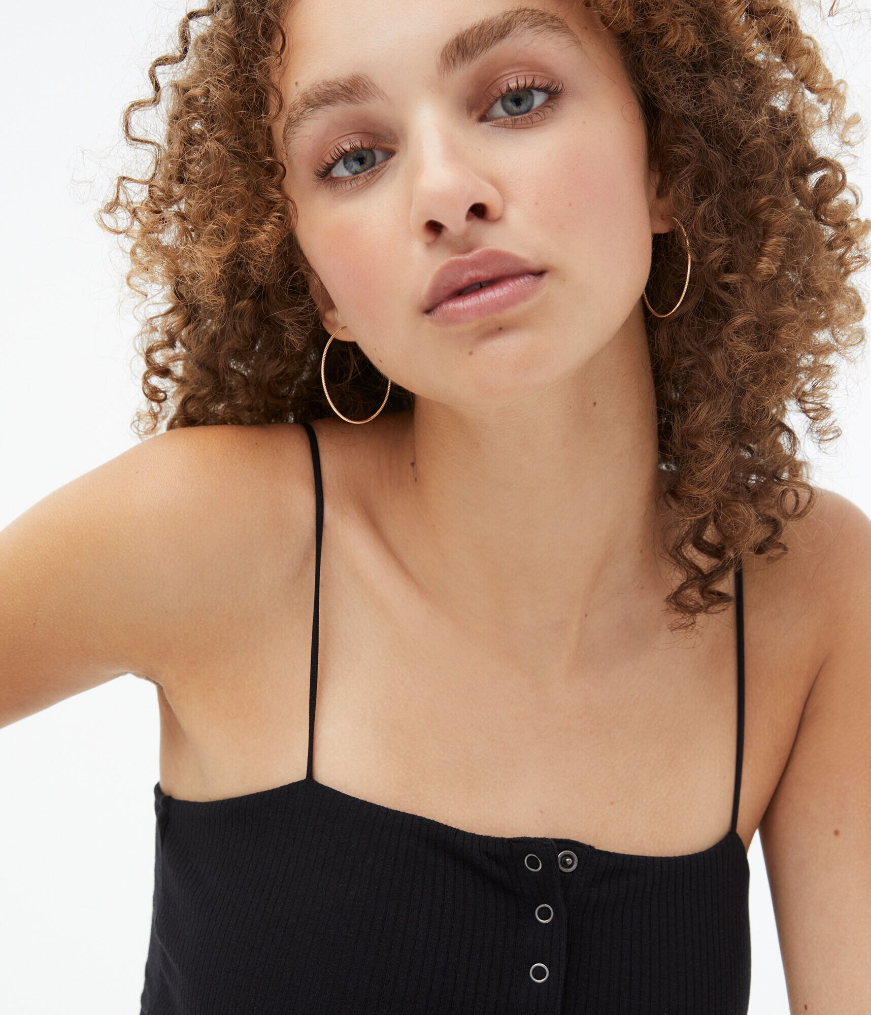 Seriously Soft Snap Henley Cropped Bungee Cami