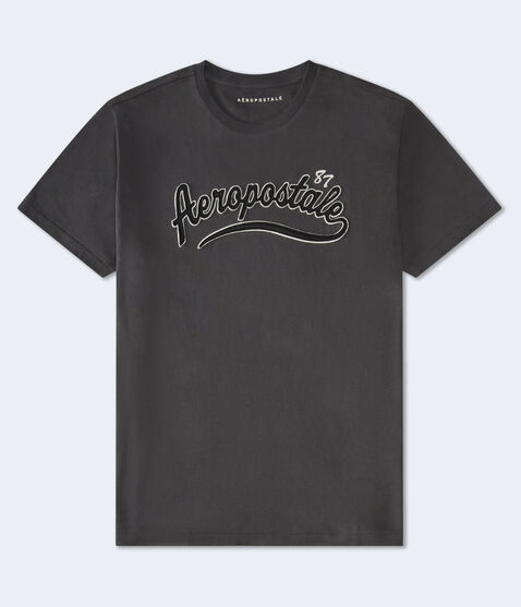 Aeropostale 87 Script Appliqué Graphic Tee Aeropostale 87 Script Appliqué Graphic Tee