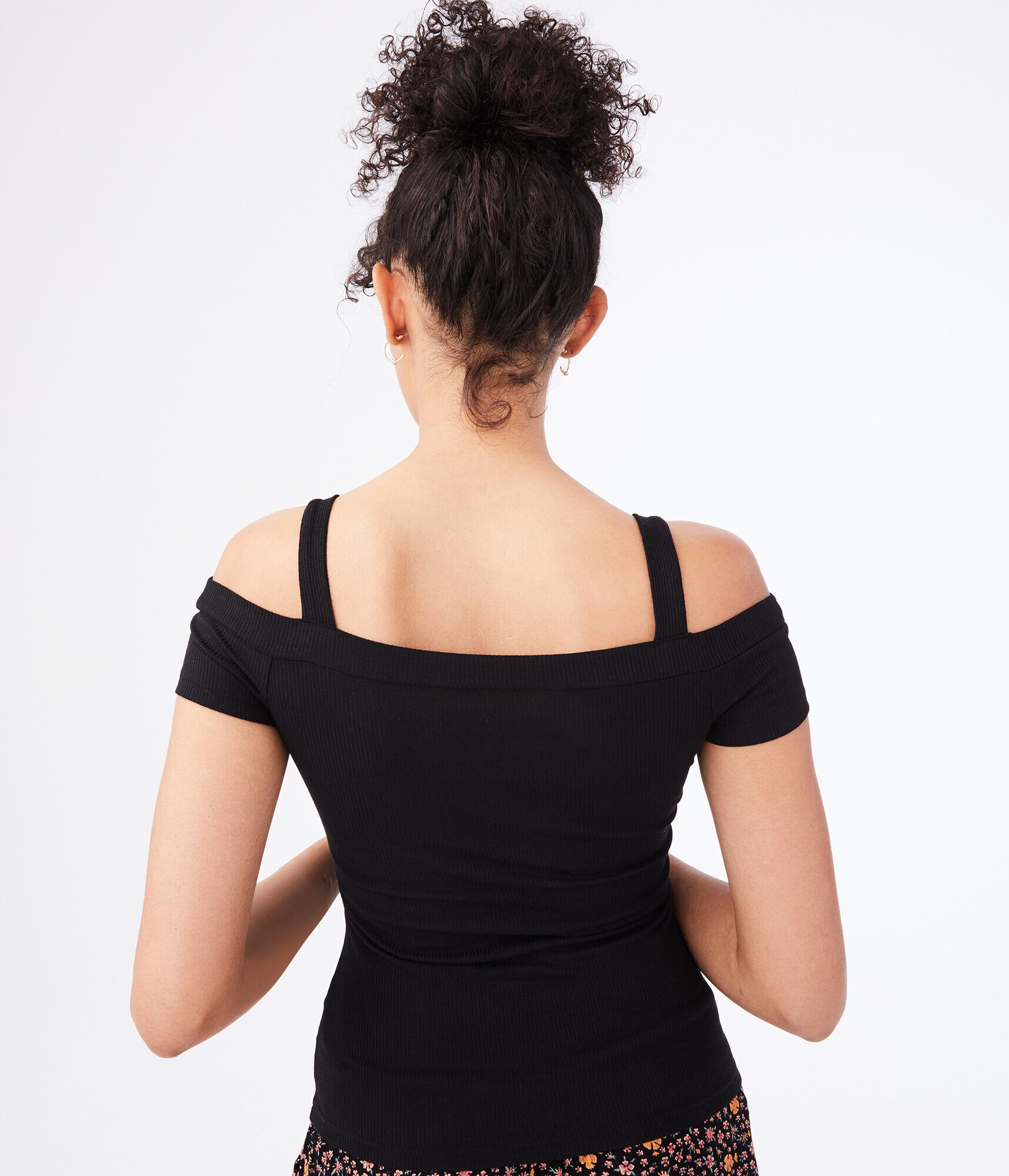 Seriously Soft Cutout Cold-Shoulder Bodycon Top