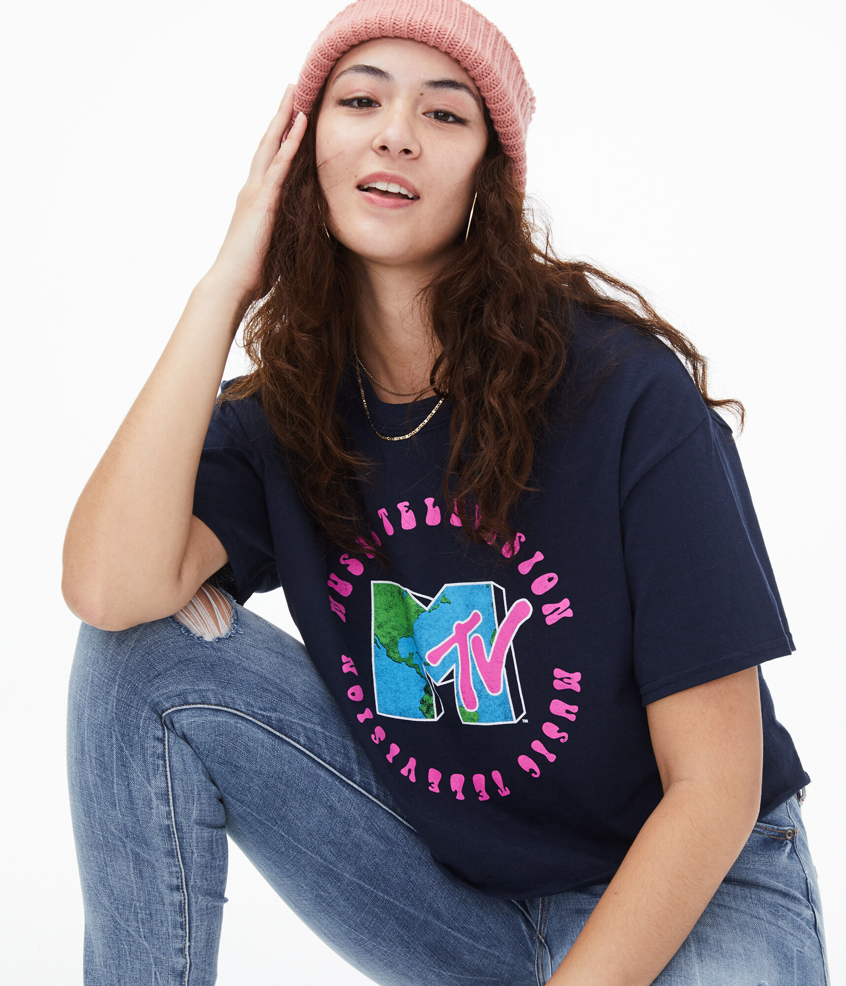 MTV Earth Cropped Graphic Tee