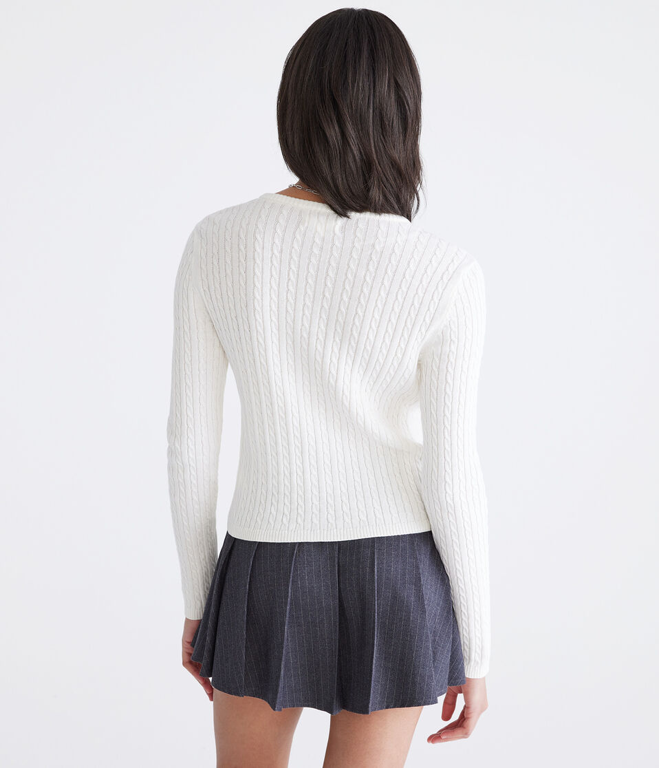 Cable Knit Crew Cardigan