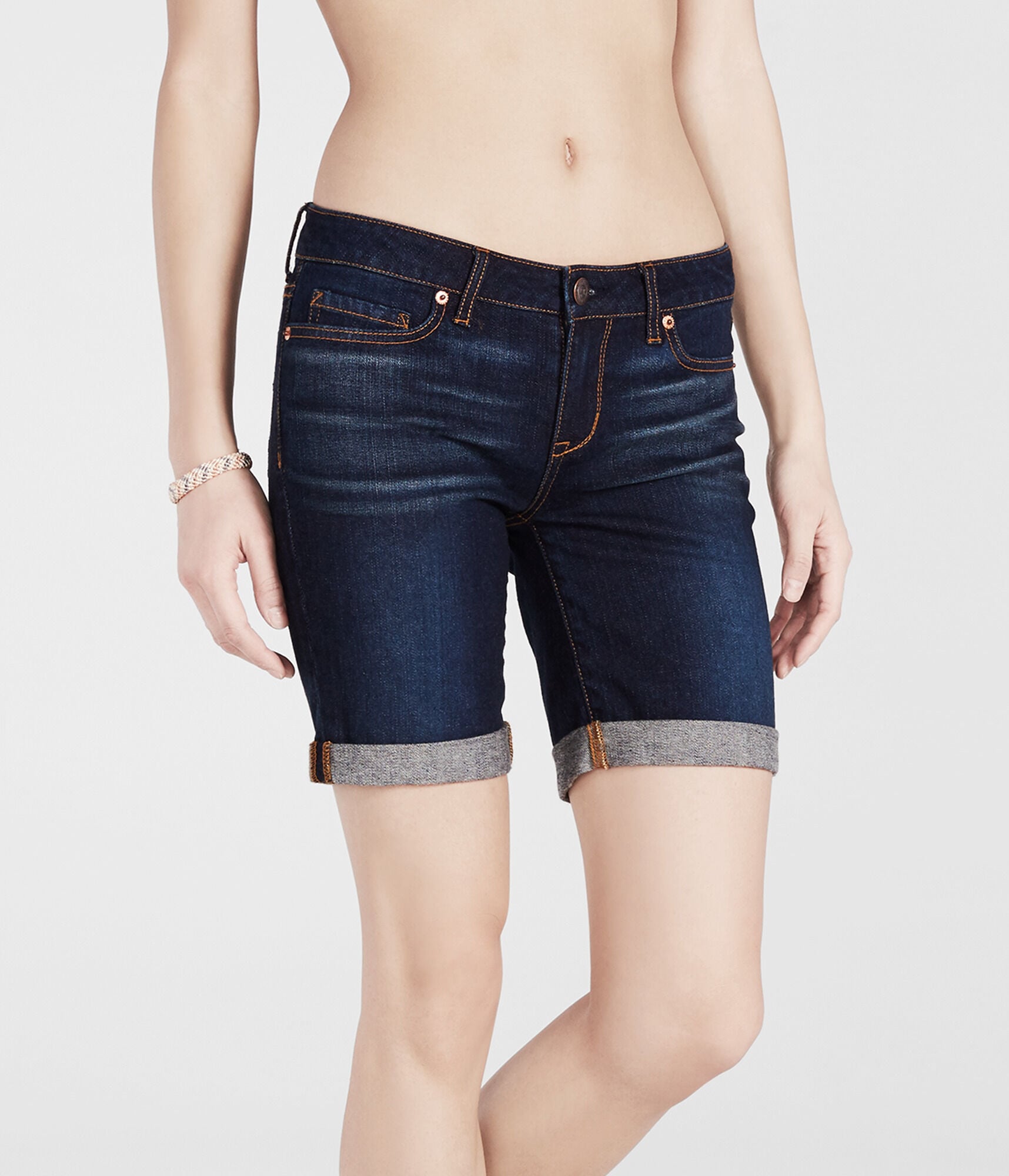Dark denim bermuda shorts Clearance